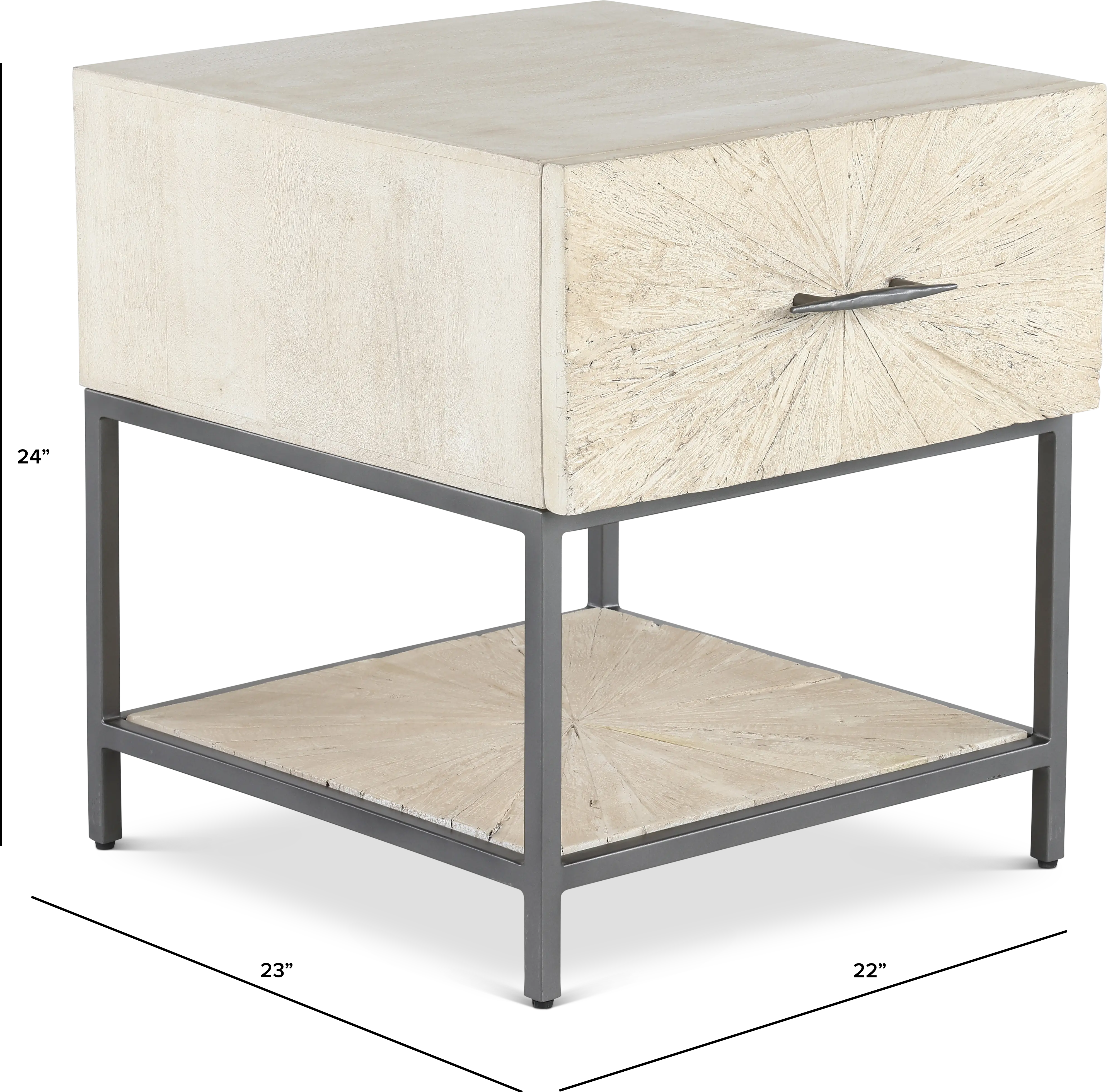 Mala Weathered White End Table-3