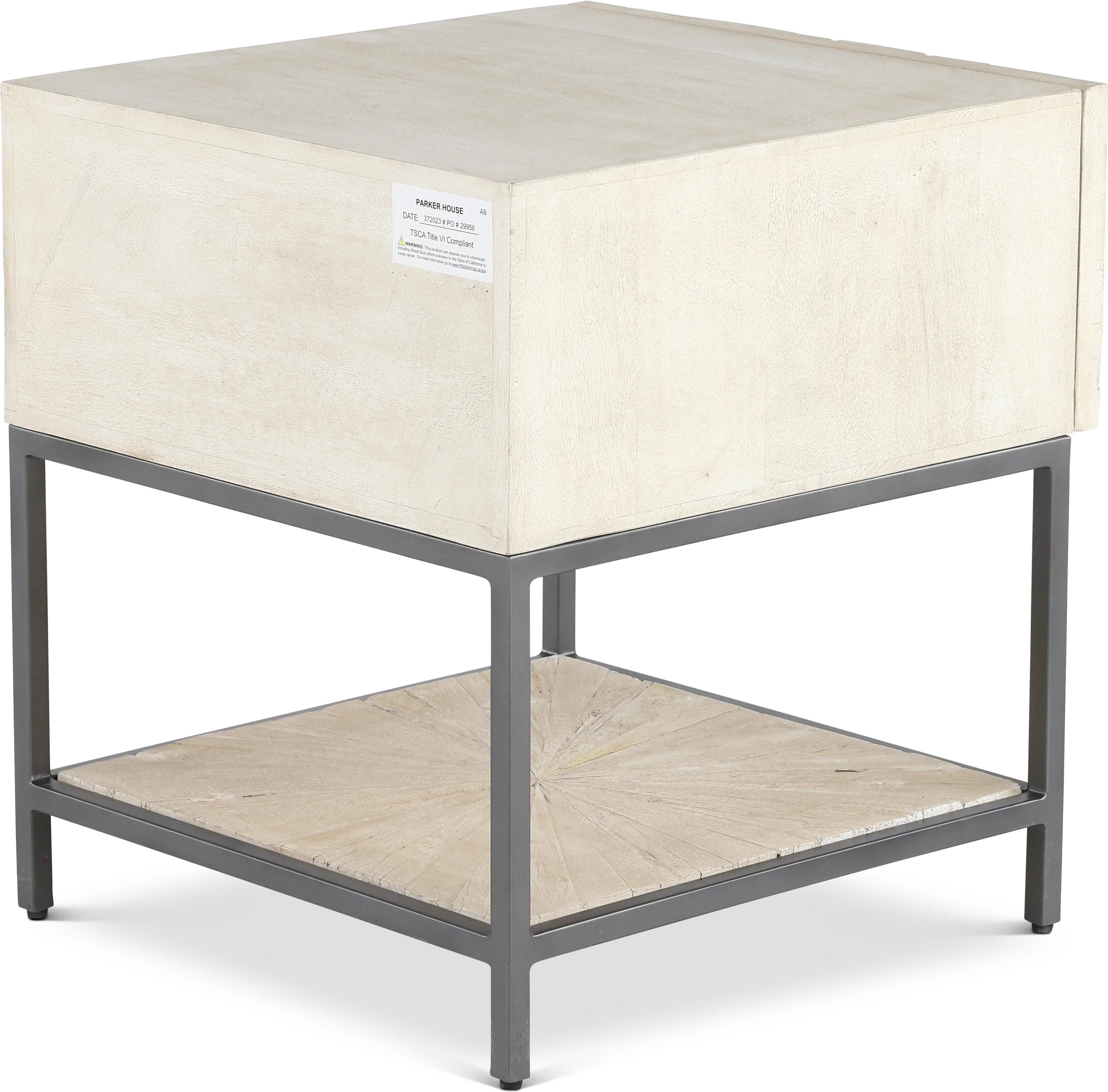 Mala Weathered White End Table-6