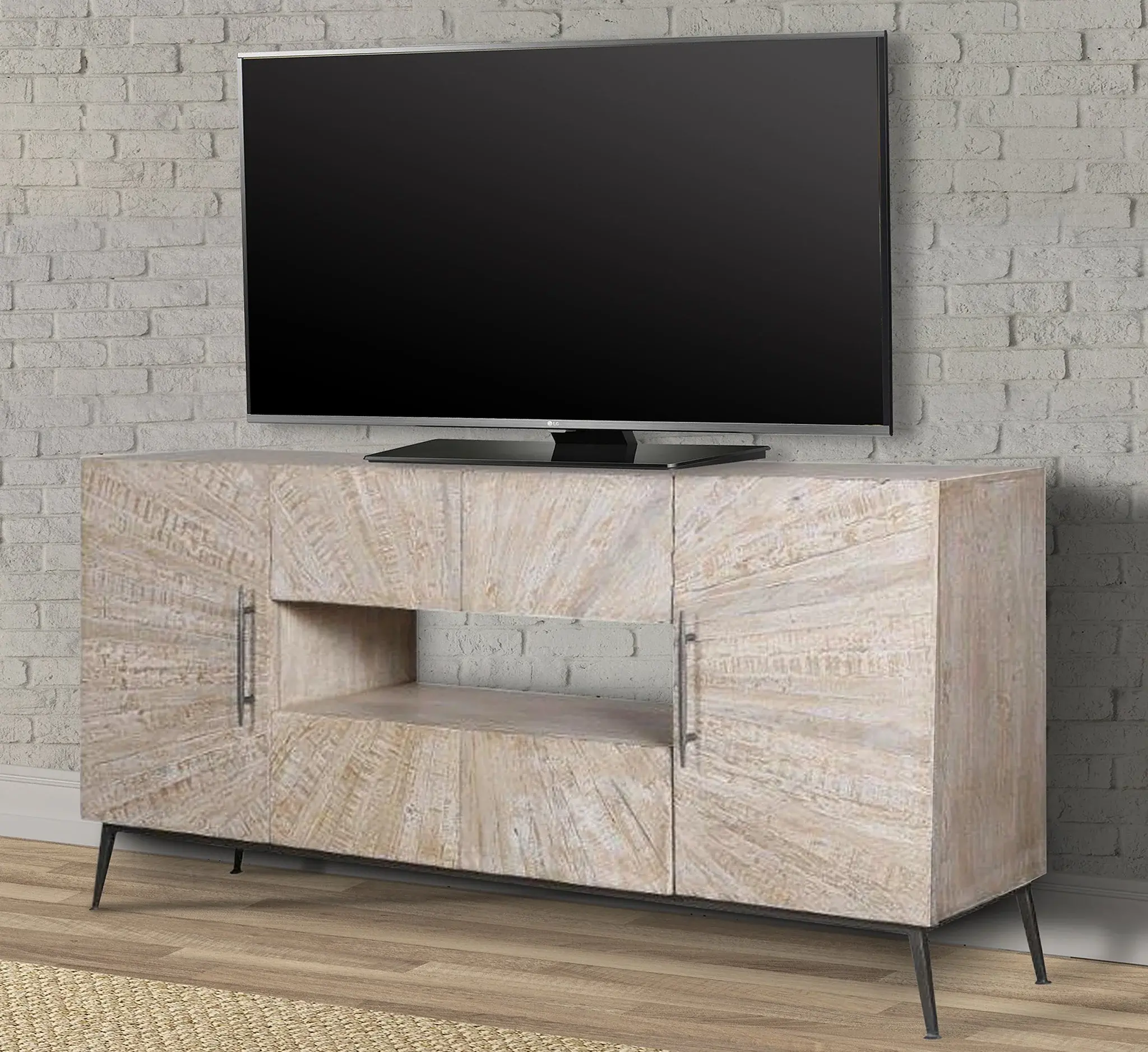 Mala Weathered White 69  TV Stand-2