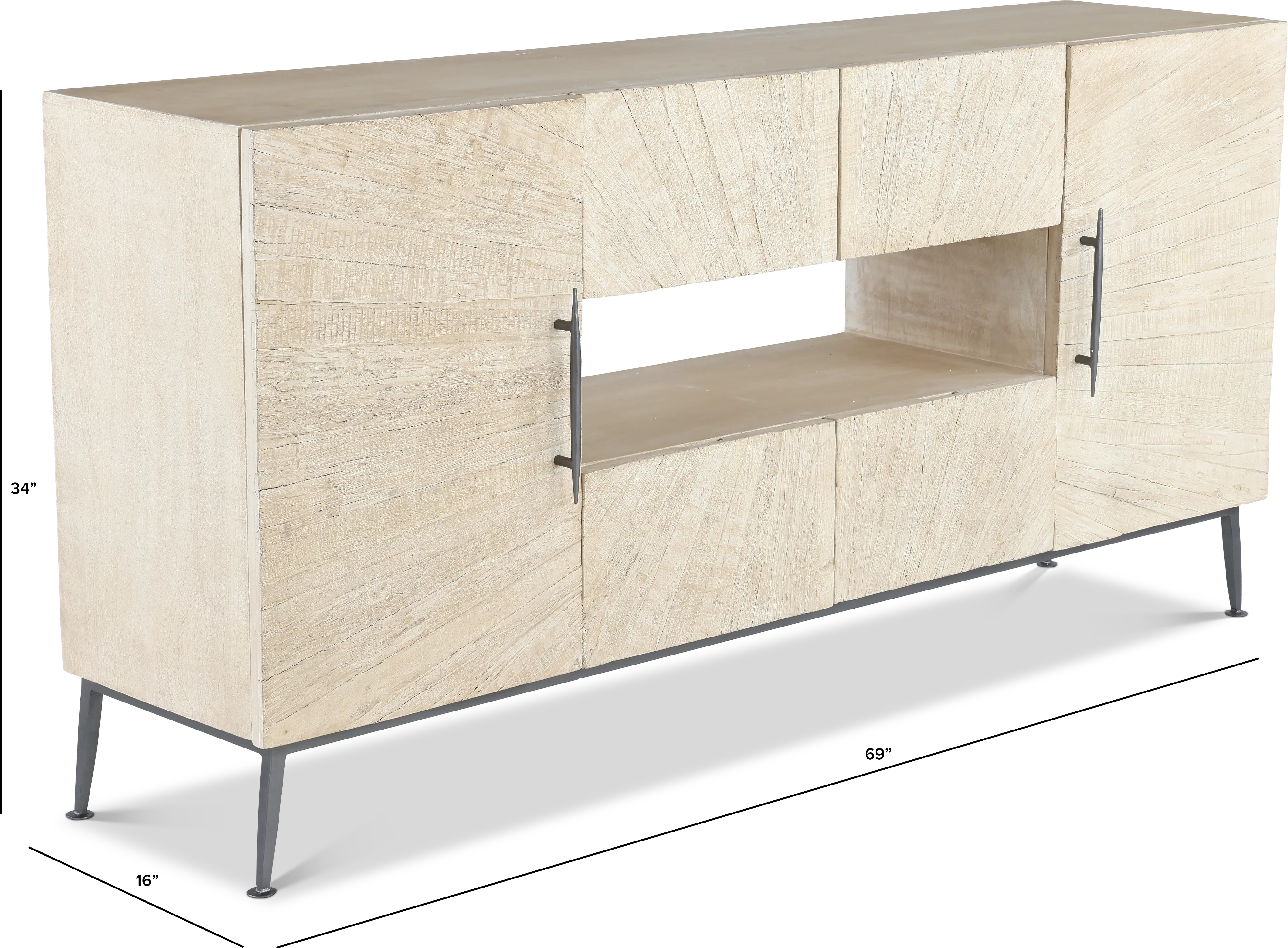 Mala Weathered White 69  TV Stand-3
