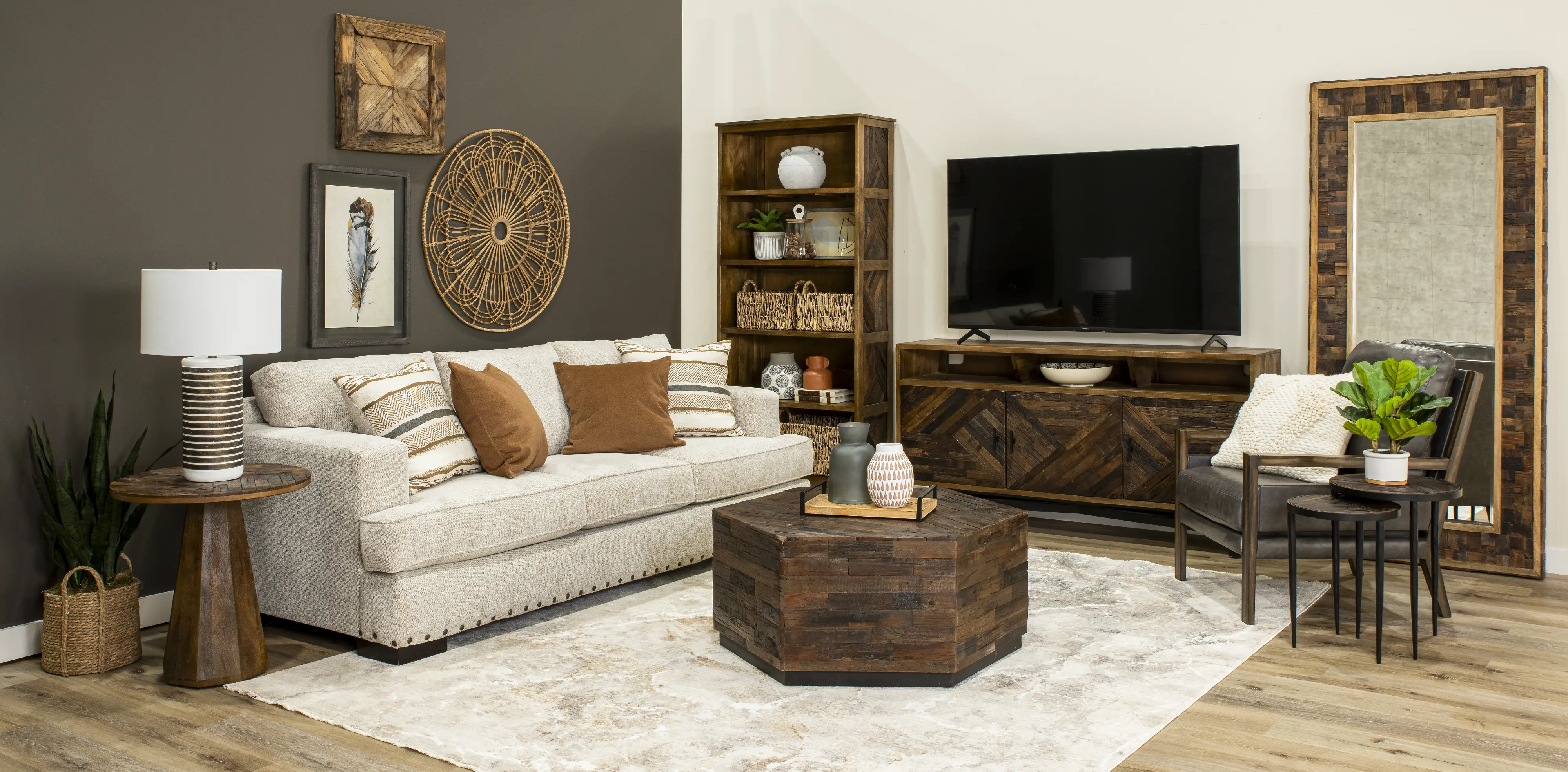 Upton Rustic Brown Coffee Table-2