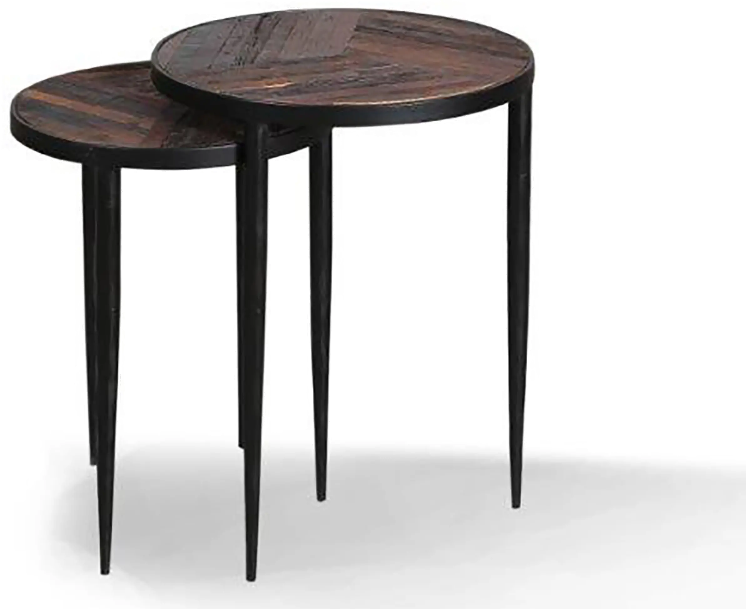 Upton Rustic Brown Nesting Chairside Table-1