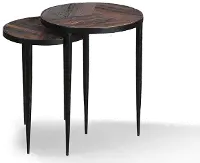 Upton Rustic Brown Nesting Chairside Table