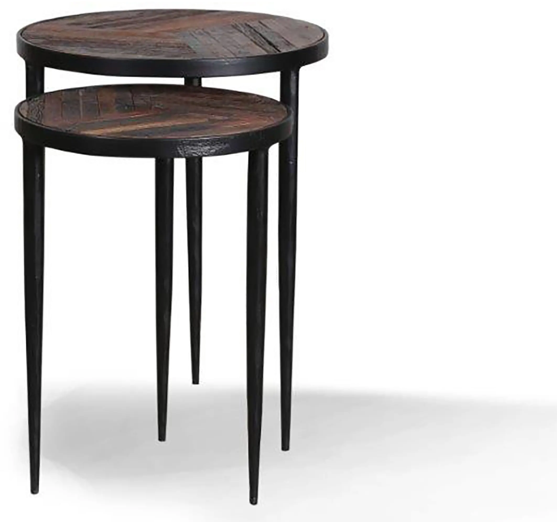 Upton Rustic Brown Nesting Chairside Table-4