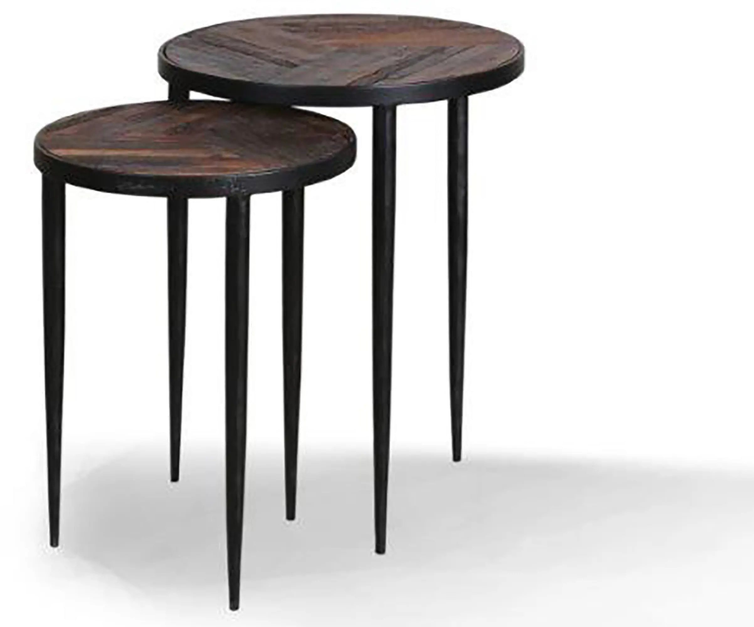 Upton Rustic Brown Nesting Chairside Table-2