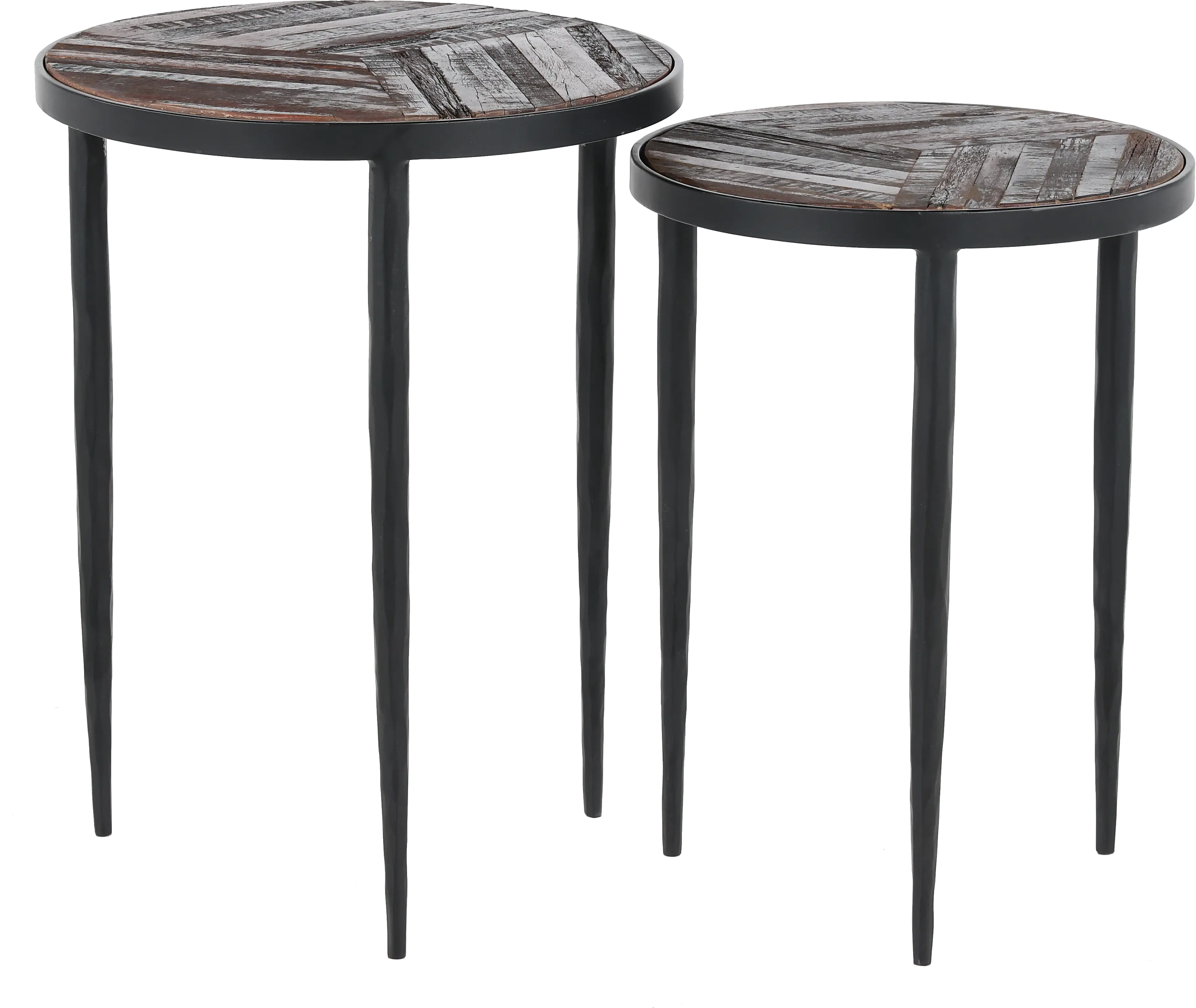 Upton Rustic Brown Nesting Chairside Table-6