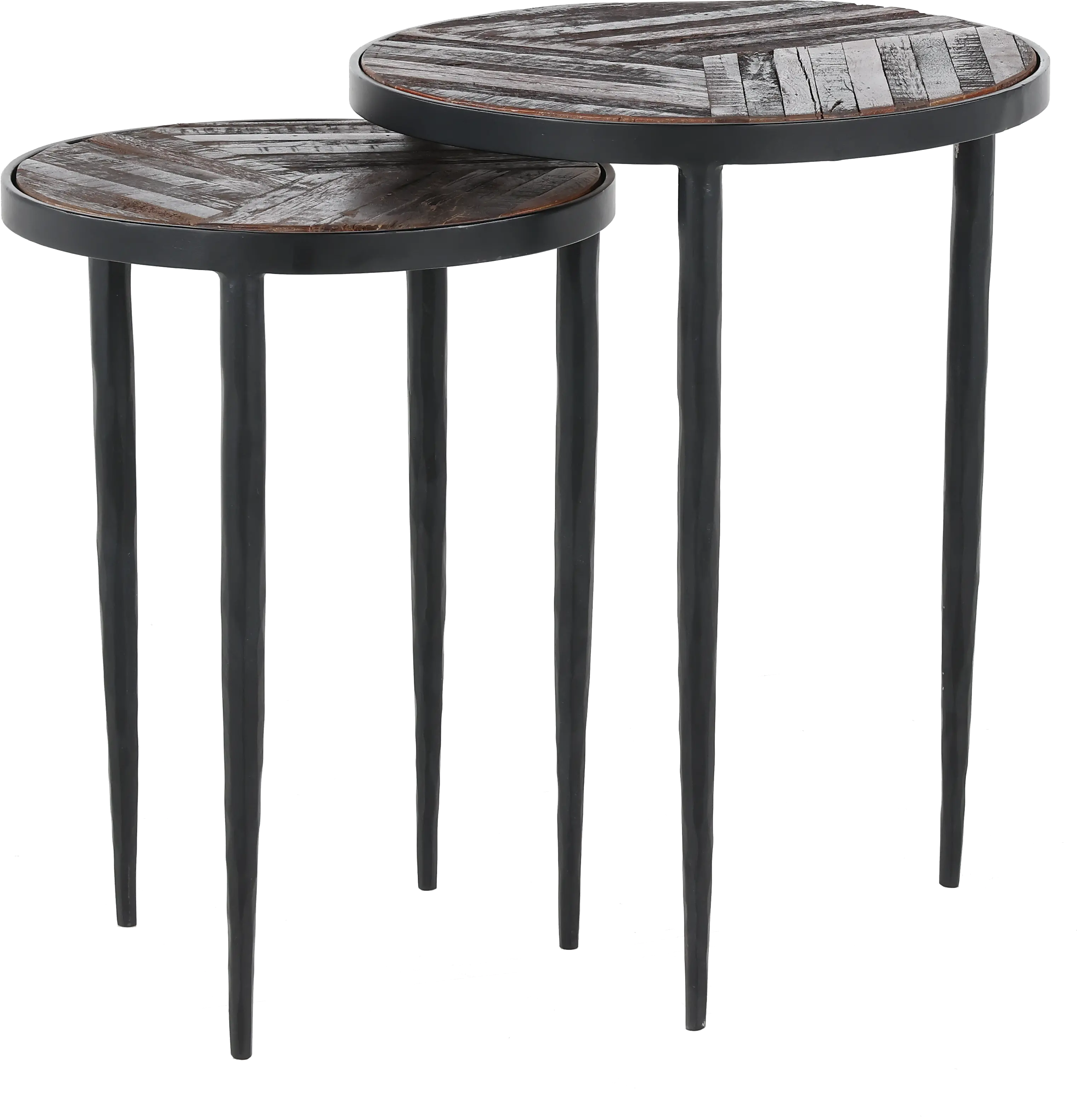 Upton Rustic Brown Nesting Chairside Table-7