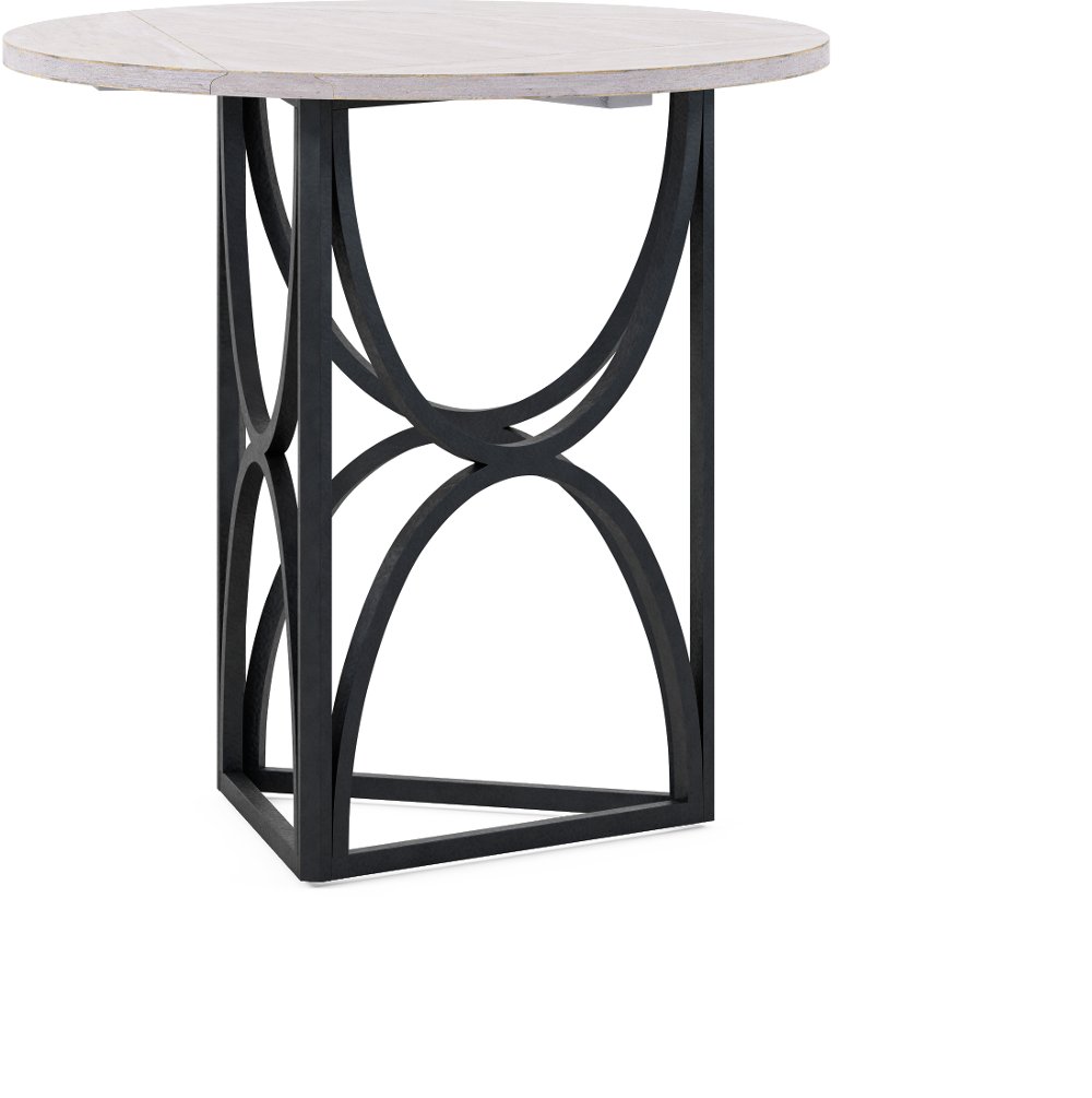 Aldean Black and White Chairside Table