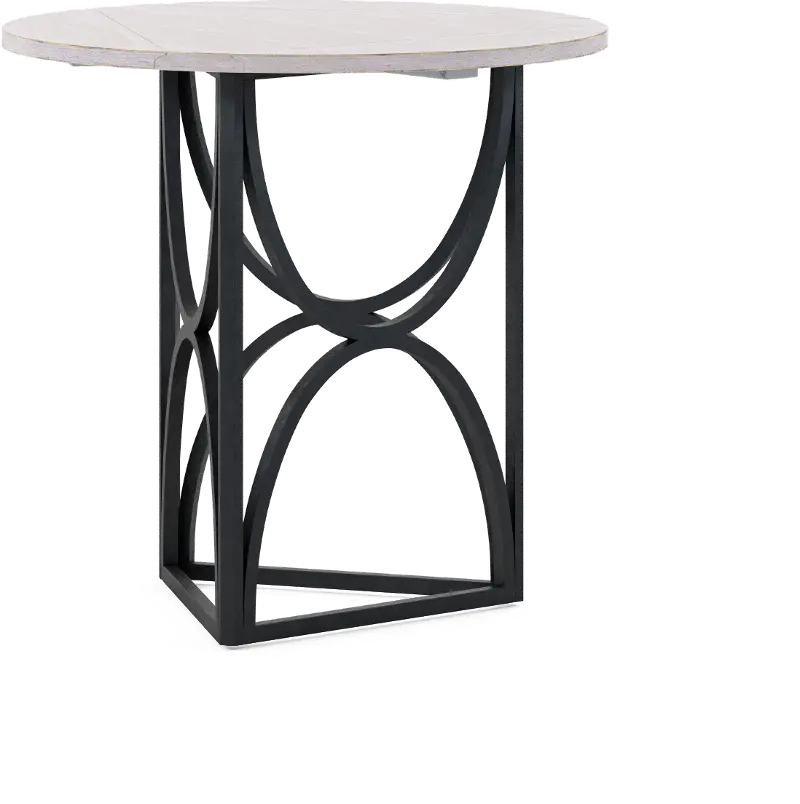 Aldean Black and White Chairside Table
