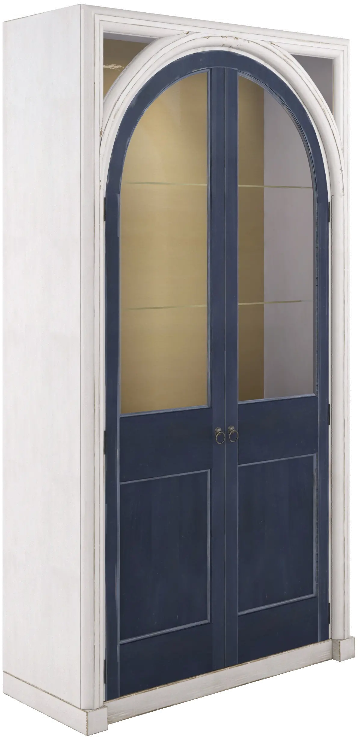 Aldean Slate Blue and White Alcove China Cabinet-1