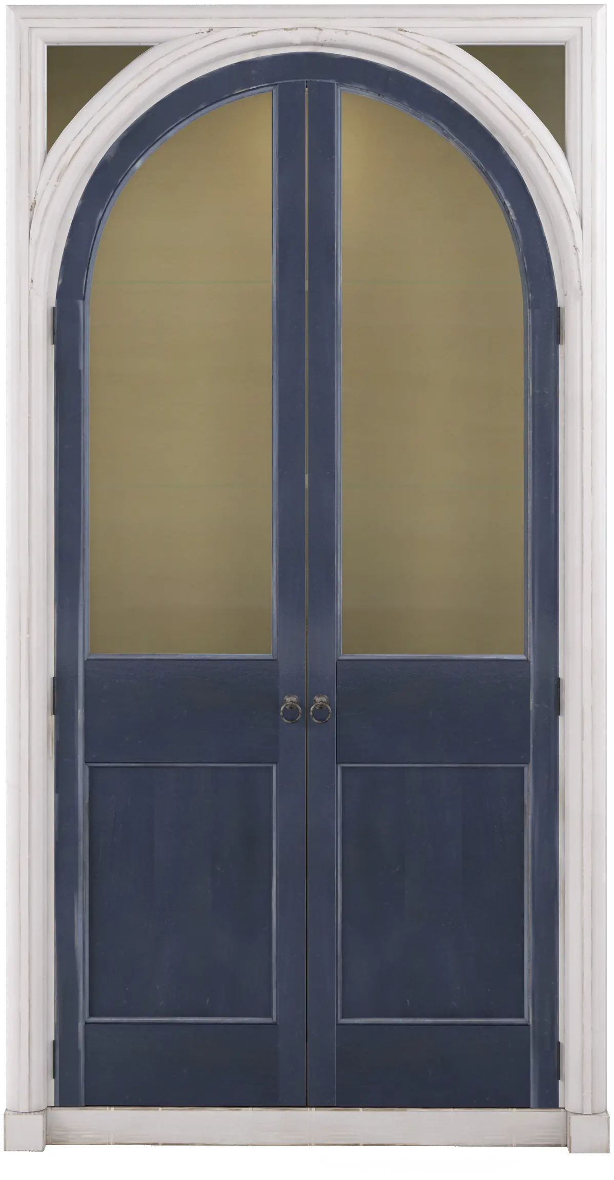 Aldean Slate Blue and White Alcove China Cabinet-2