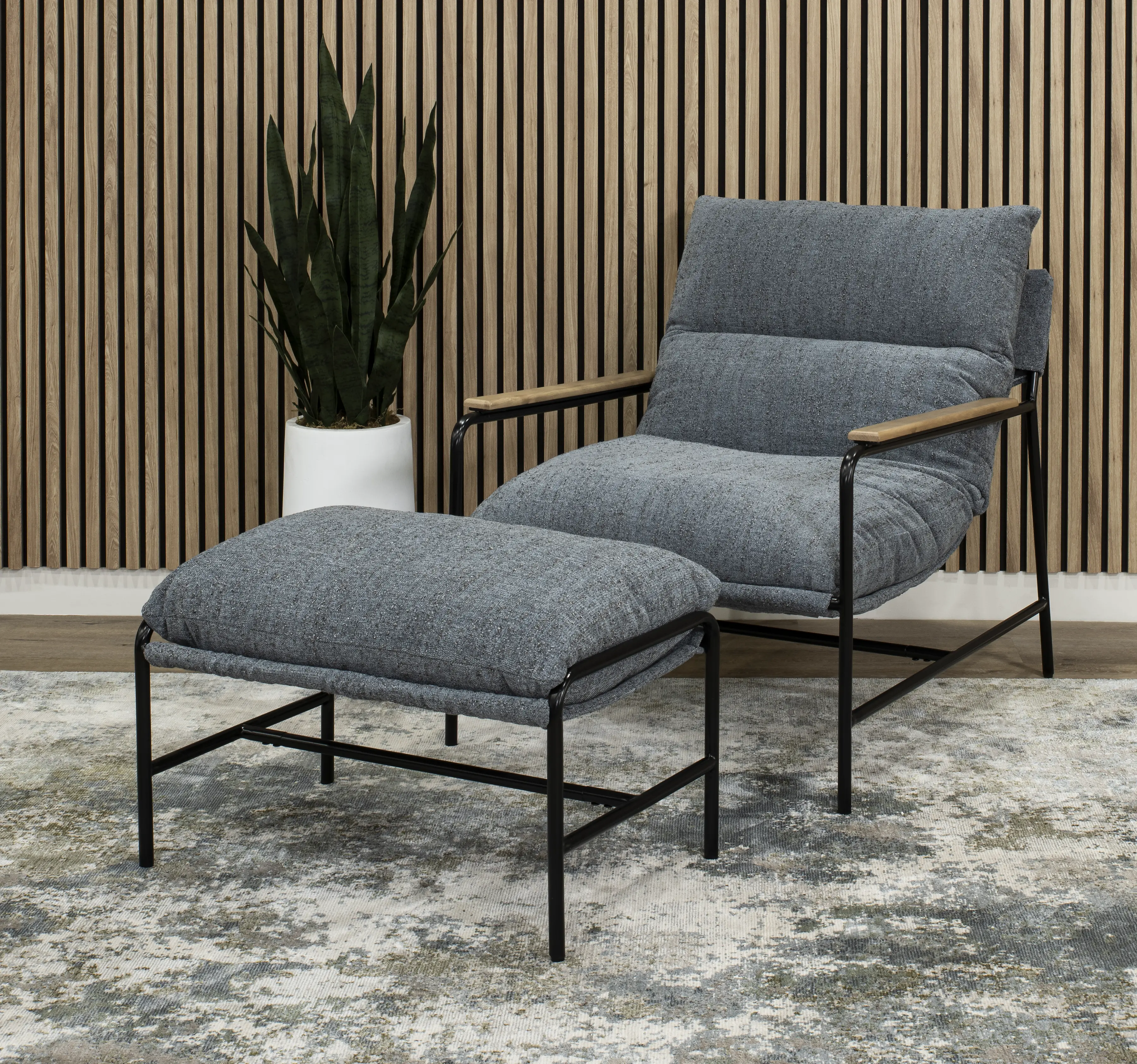Mellow Steel Blue Ottoman-2