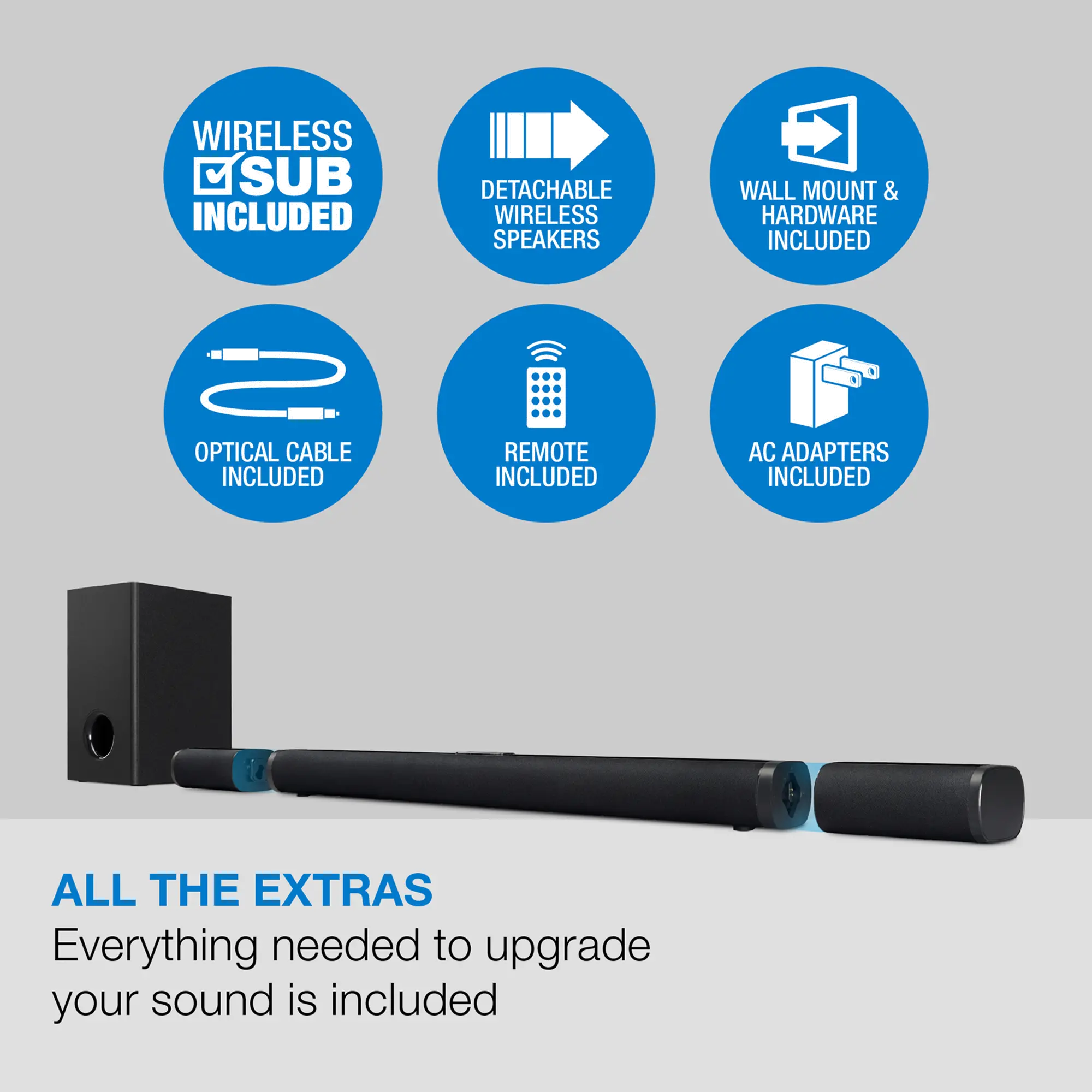 ITBSW423B 45” HD Bluetooth Sound Bar with Satellite Speakers and Wireless Subwoofer-6