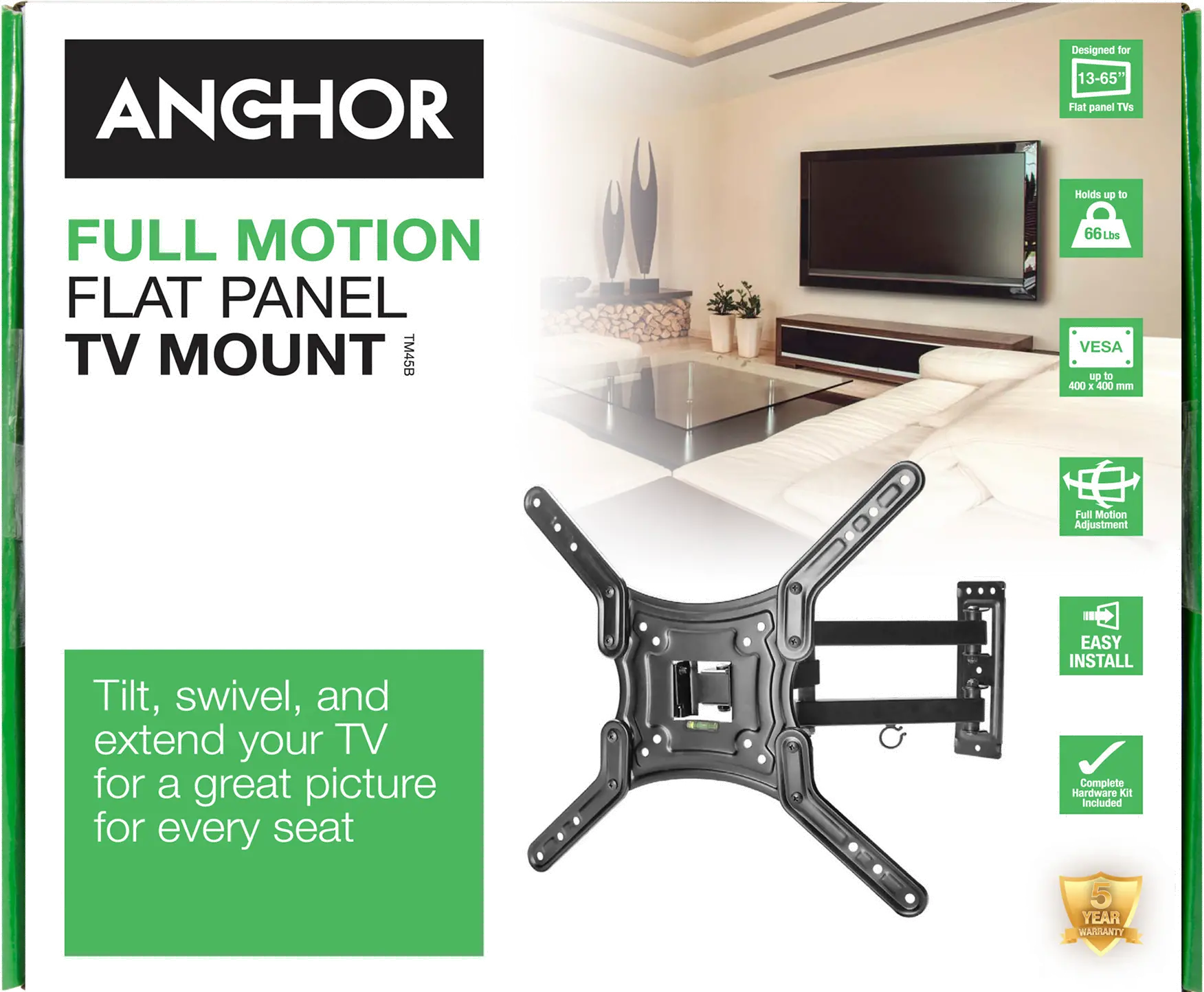 TM45B GPX Tilt/Swivel Articulating TV Mount-4