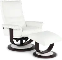 Urban White Euro Chair and Ottoman