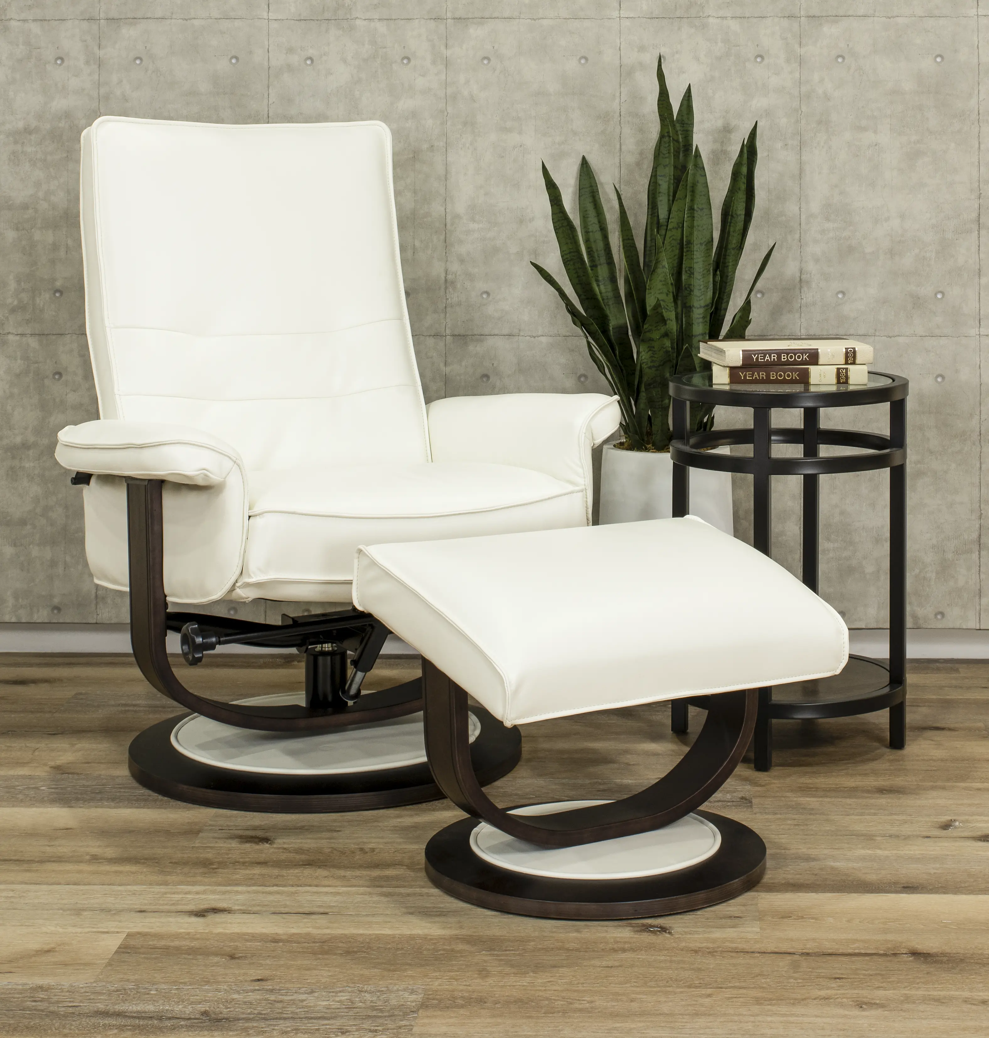 Urban White Euro Chair and Ottoman-2