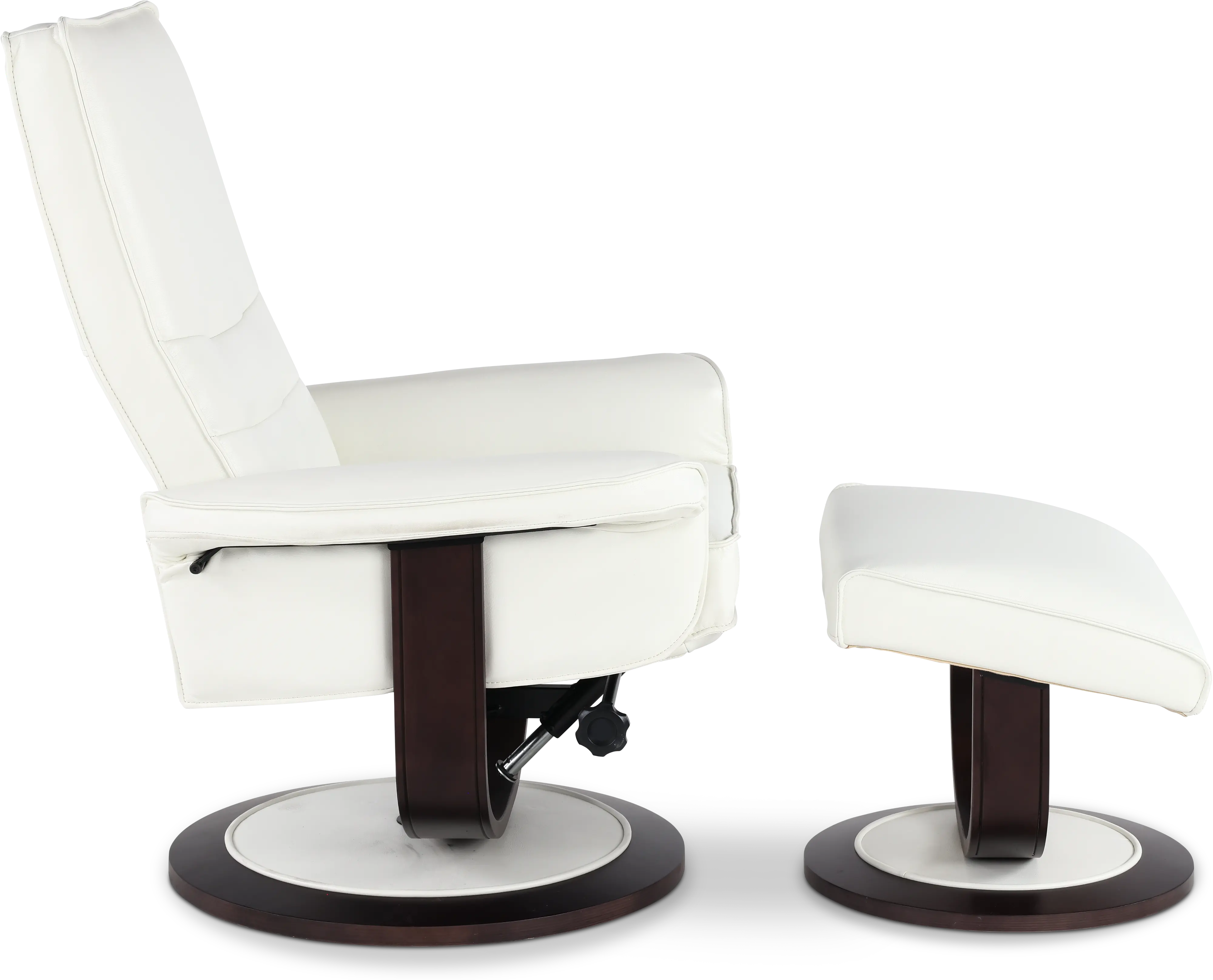 Urban White Euro Chair and Ottoman-5