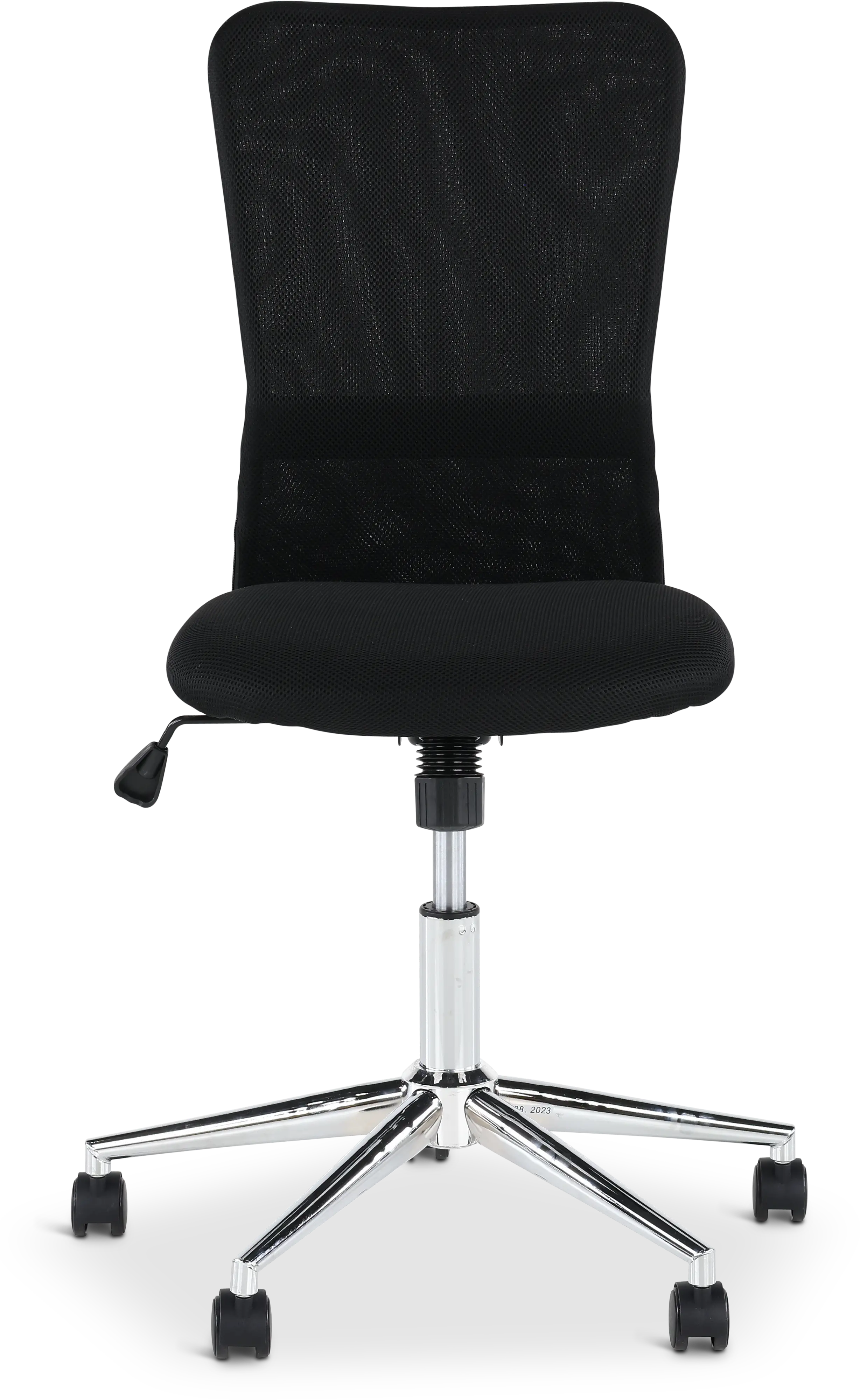 Chrome Plated Black Mesh Armless Office Chair-1