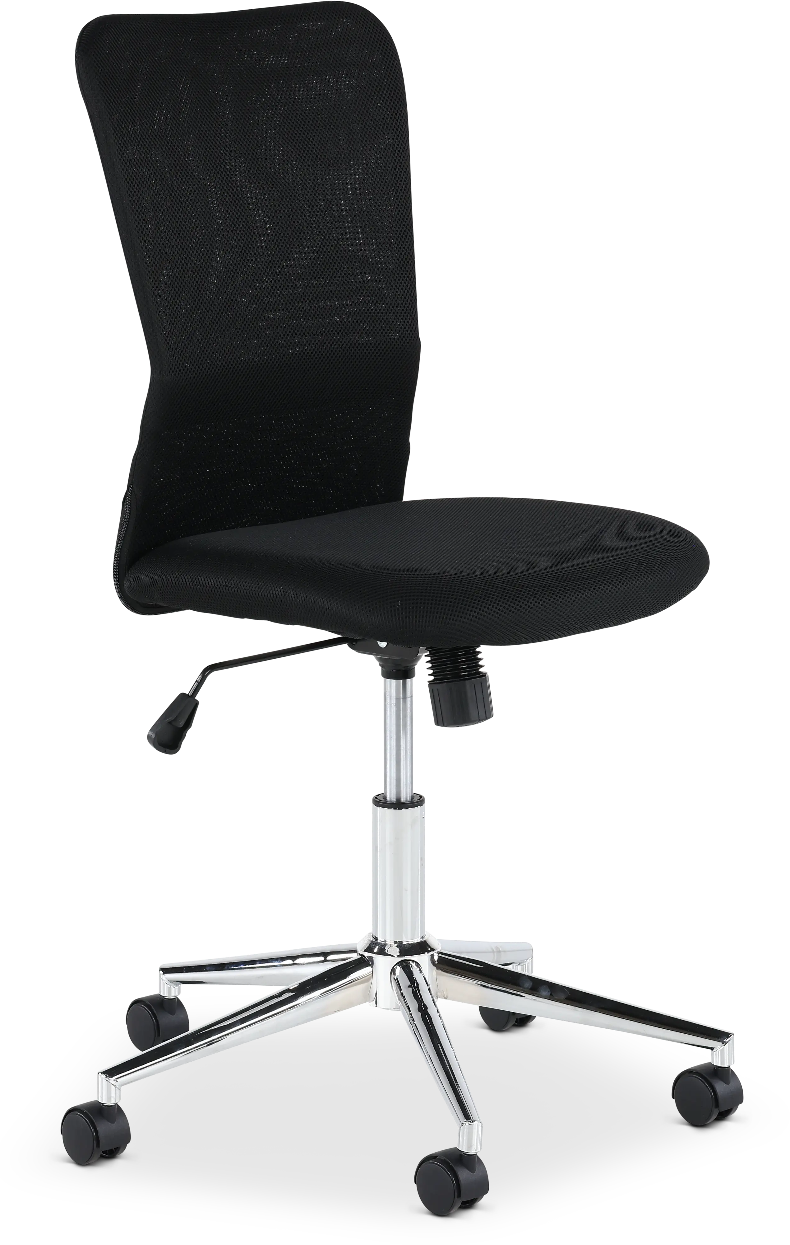 Chrome Plated Black Mesh Armless Office Chair-4