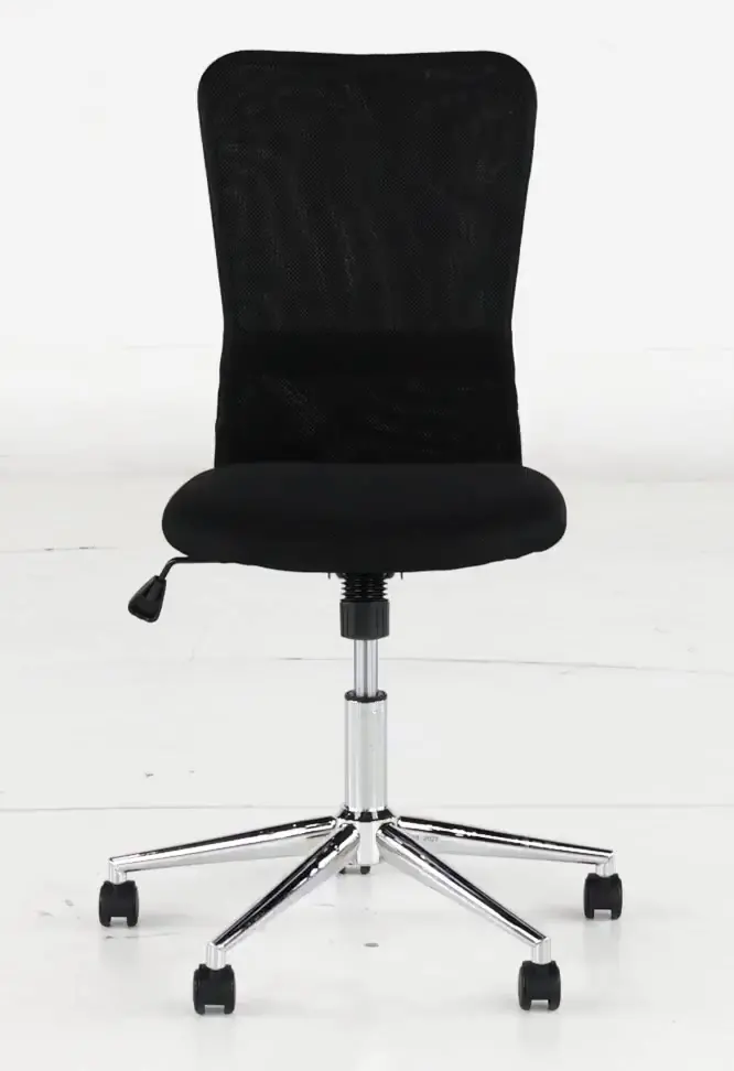 Chrome Plated Black Mesh Armless Office Chair-5
