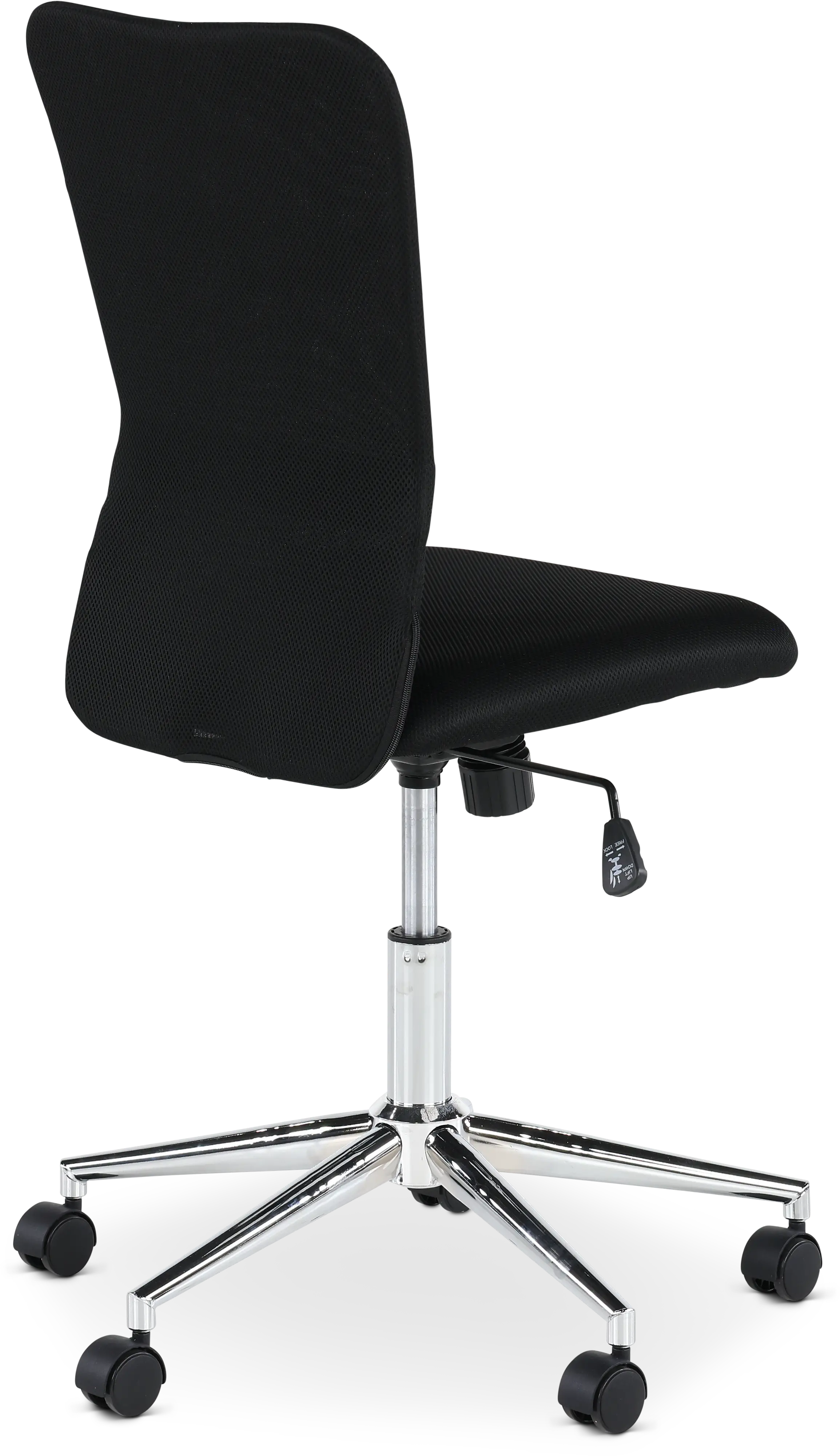 Chrome Plated Black Mesh Armless Office Chair-7
