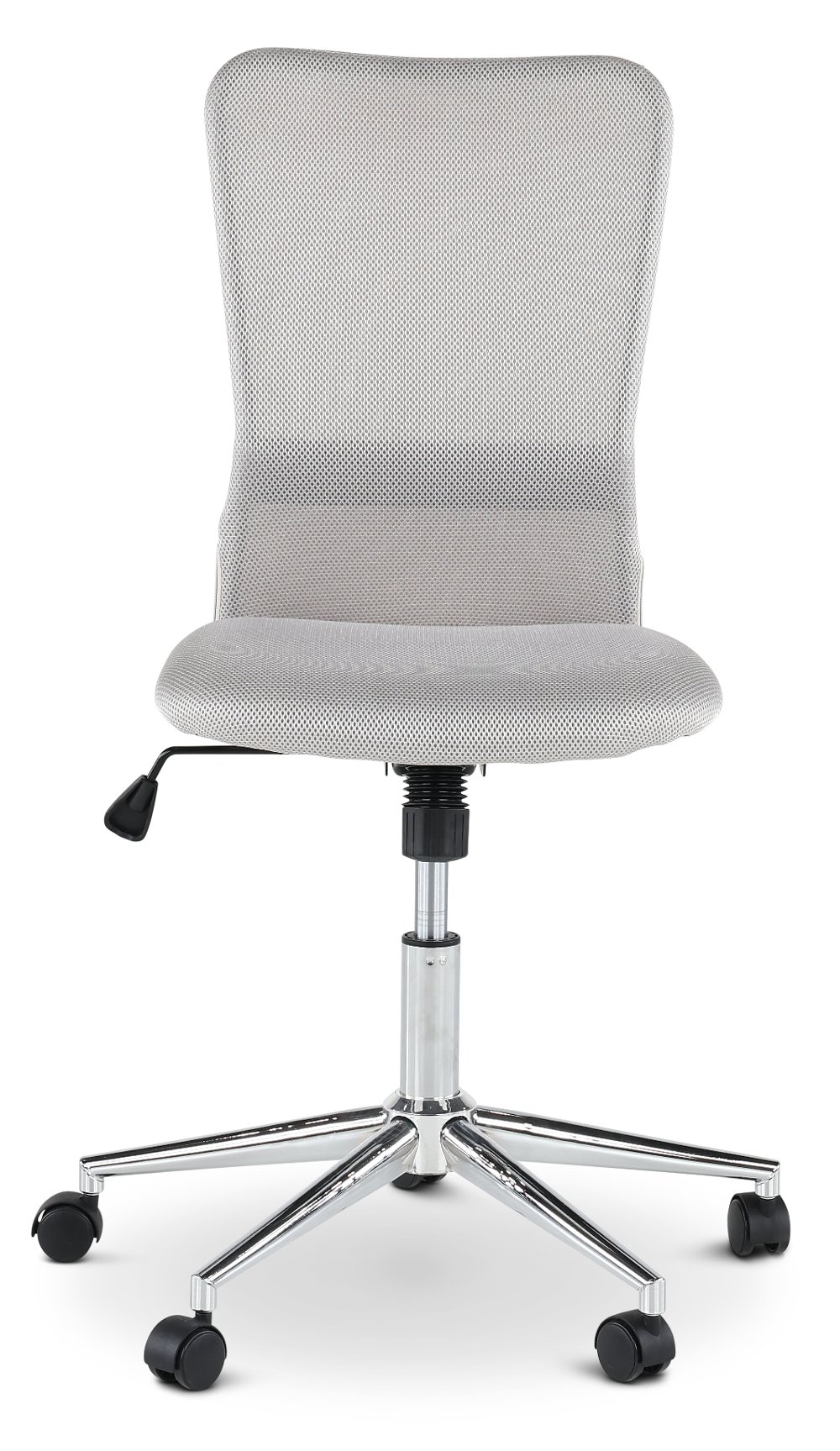 Chrome Plated Gray Mesh Armless Office Chair