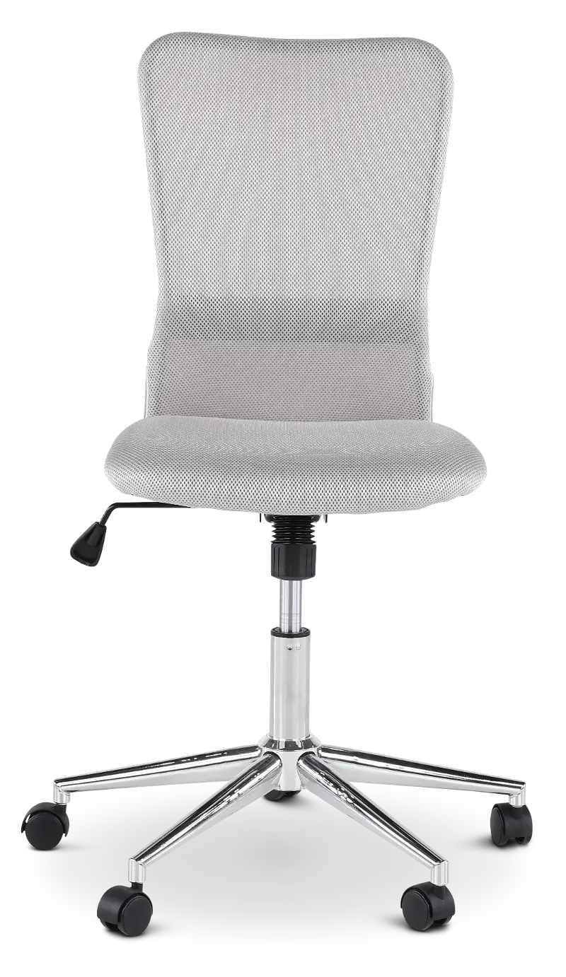 Chrome Plated Gray Mesh Armless Office Chair