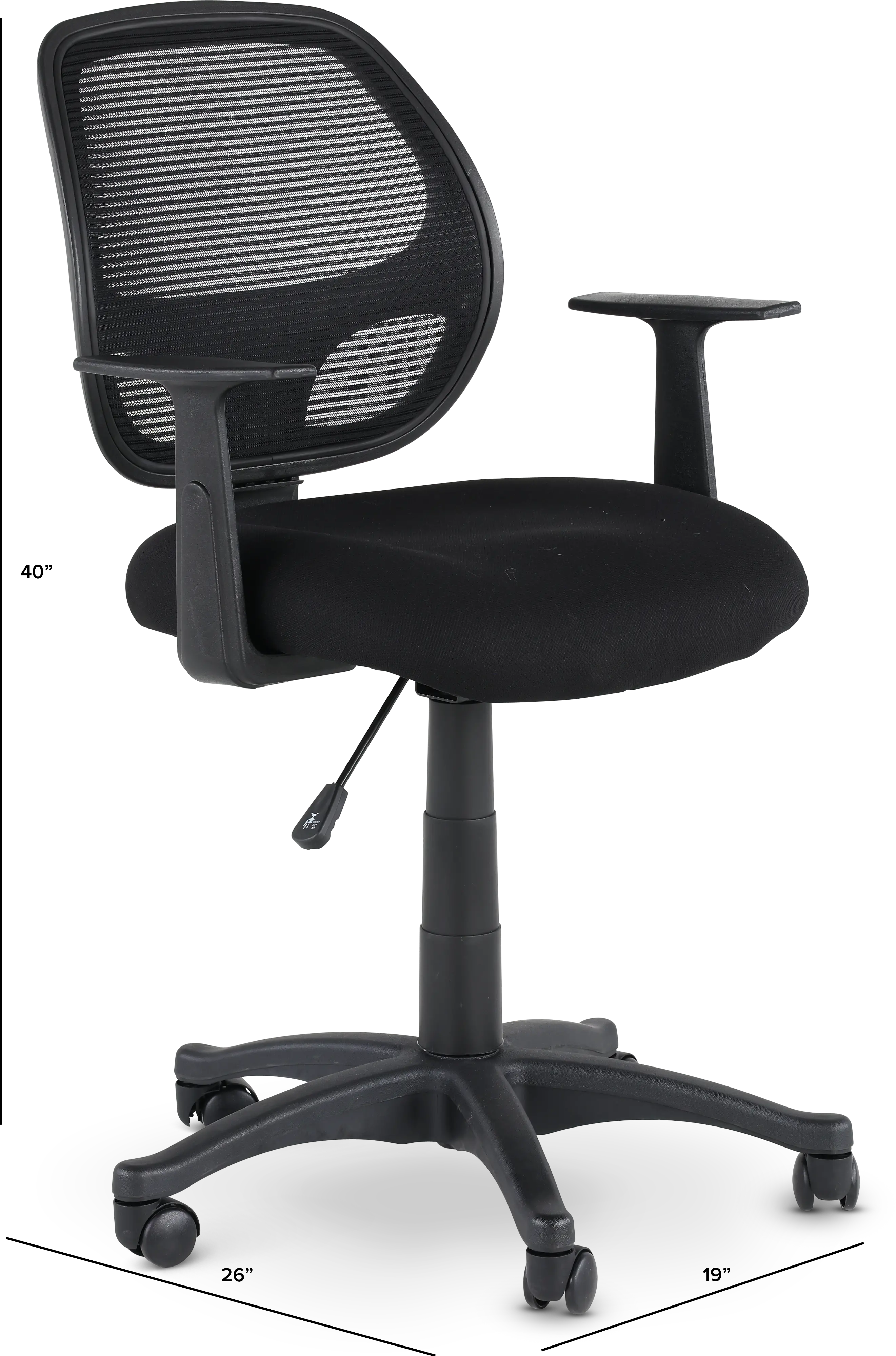 Black Mesh Swivel Office Chair-3