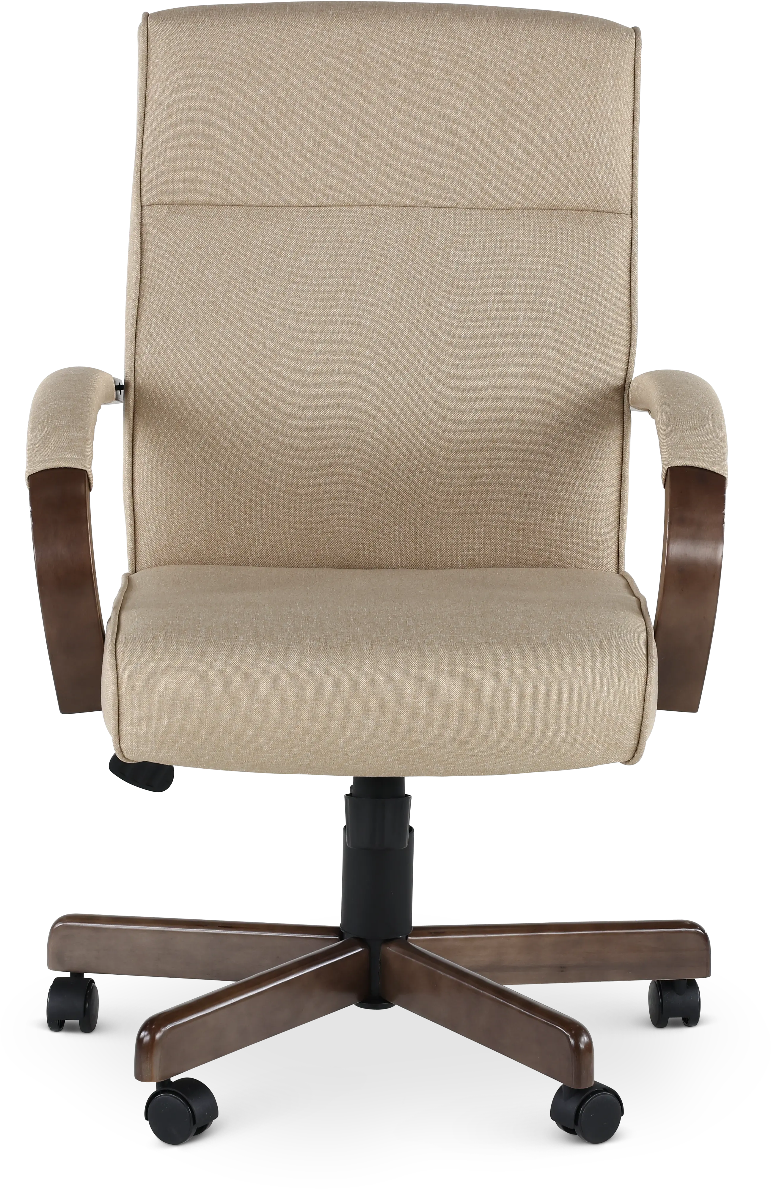 Beige Fabric Swivel Office Chair-1