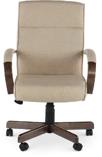 Beige Fabric Swivel Office Chair