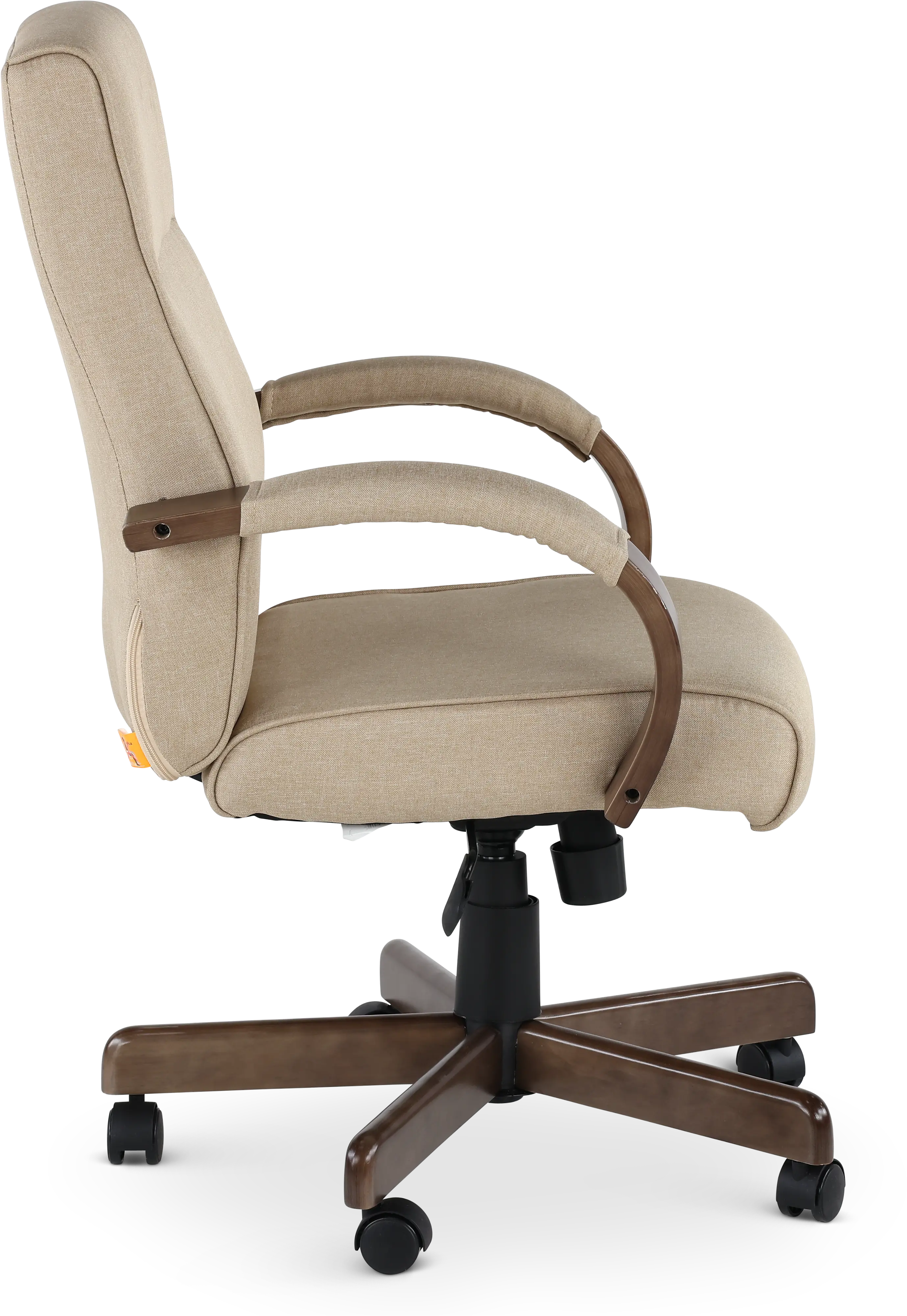 Beige Fabric Swivel Office Chair-4