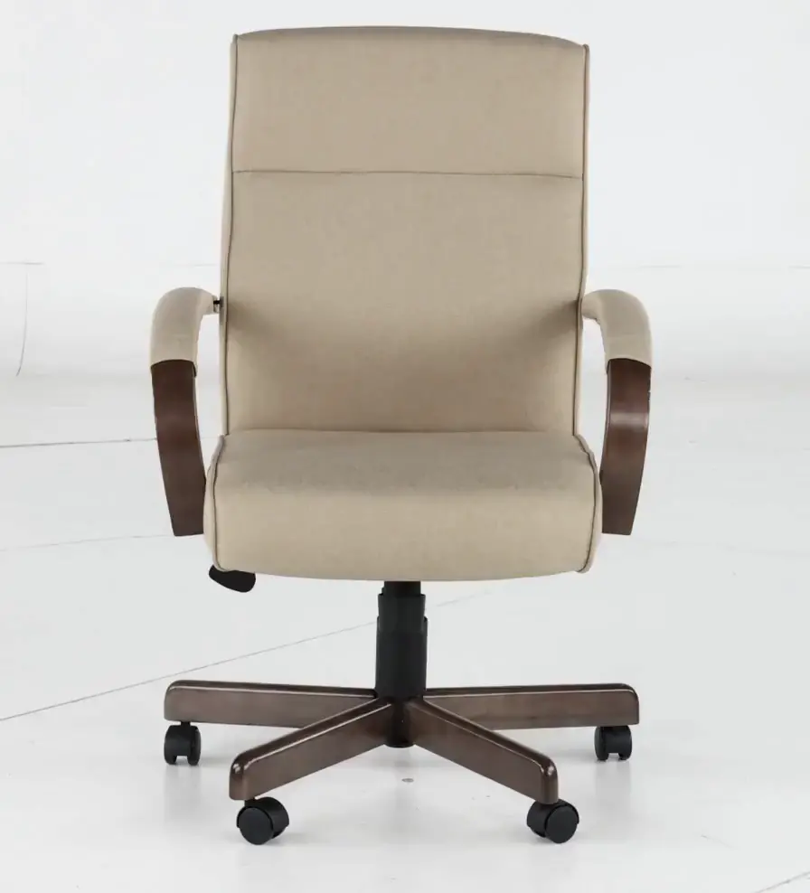 Beige Fabric Swivel Office Chair-5