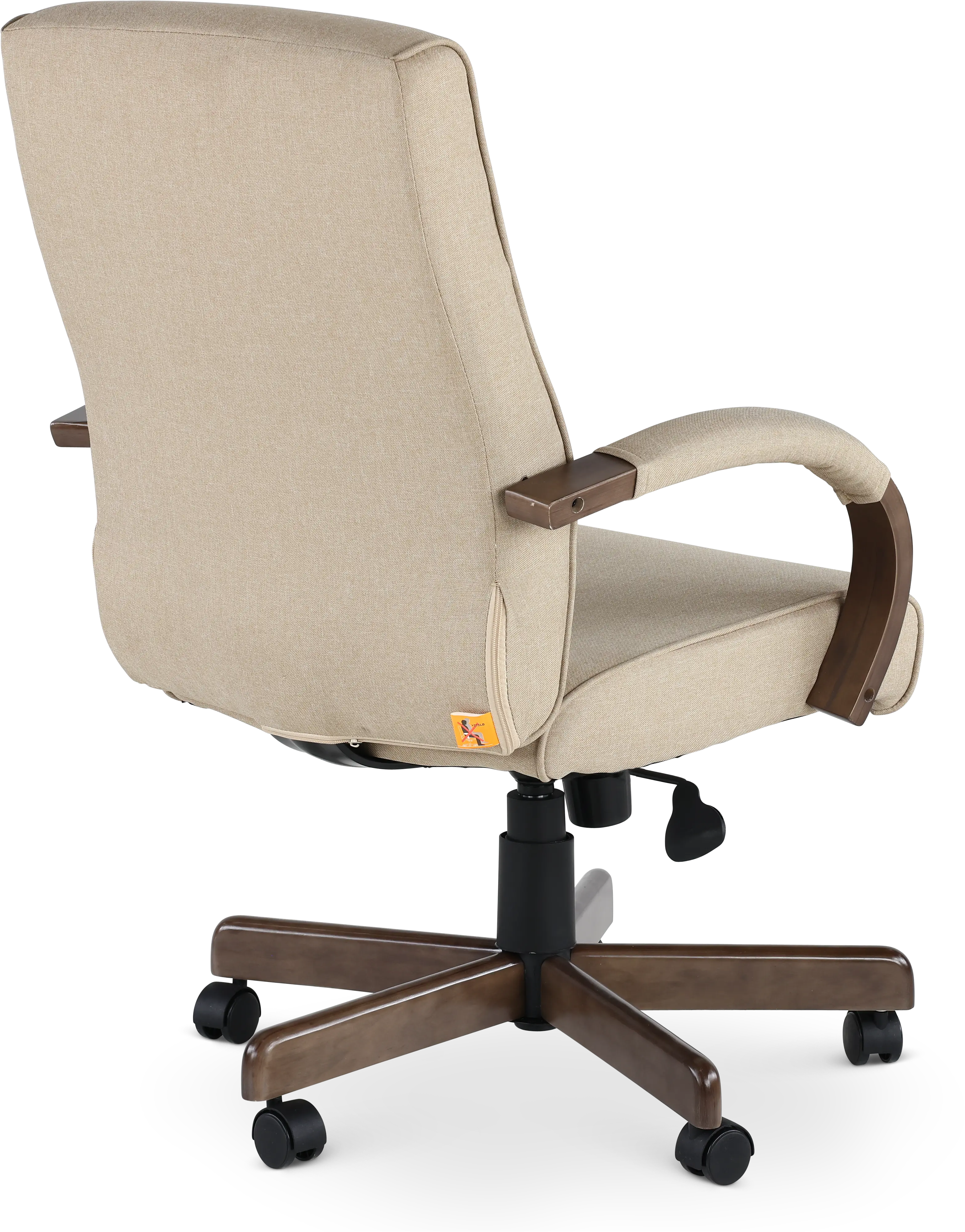 Beige Fabric Swivel Office Chair-6