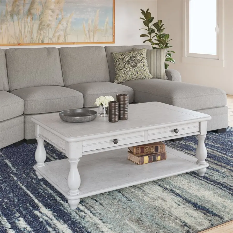 Newhaven Weathered White Coffee Table-2