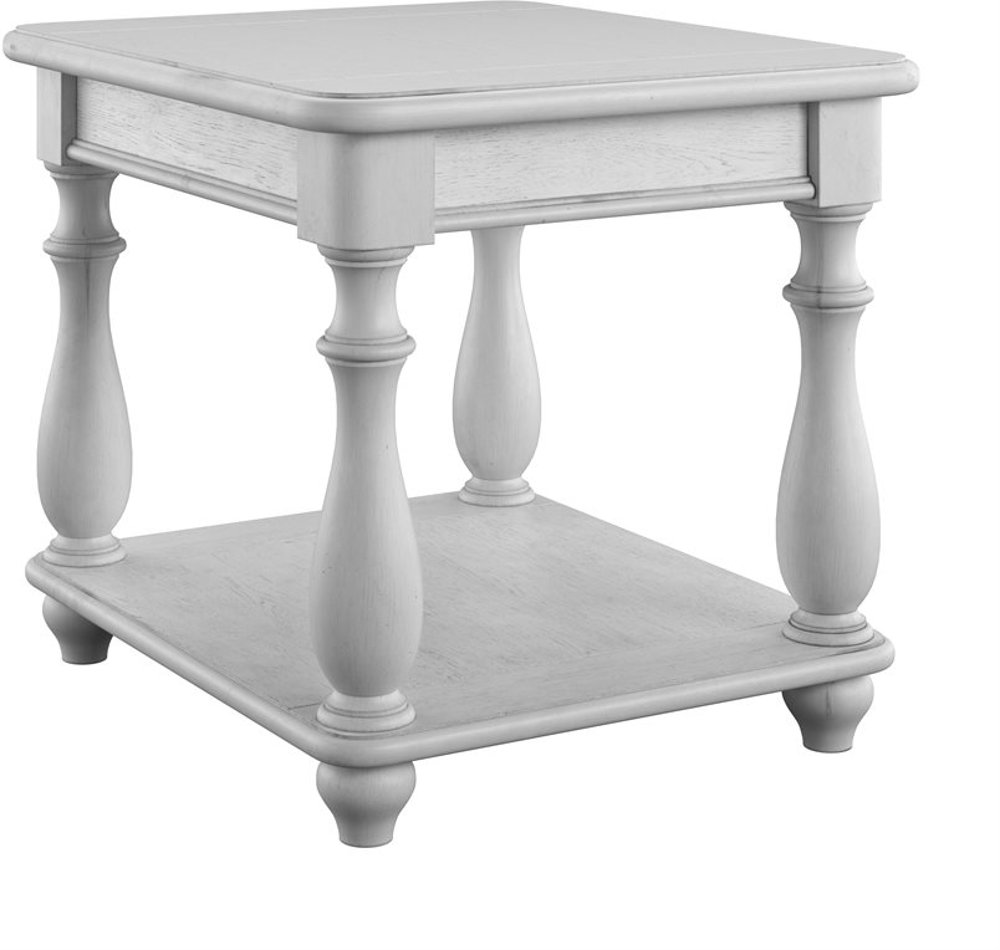 Newhaven Weathered White Square End Table