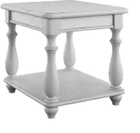 Newhaven Weathered White Square End Table