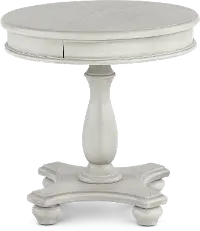 Newhaven Weathered White Round End Table