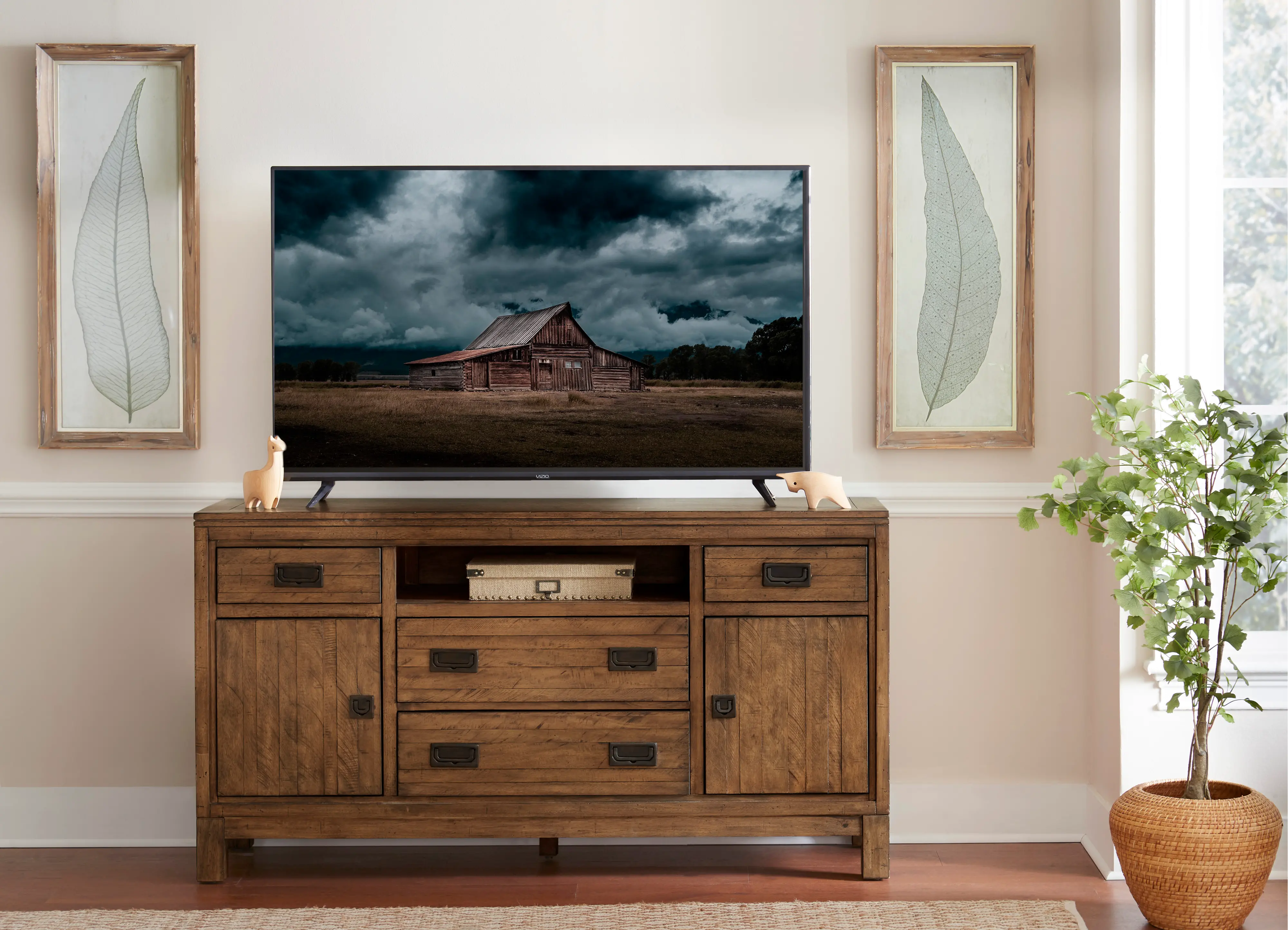 Stoney Knoll 64  Brown TV Stand-2