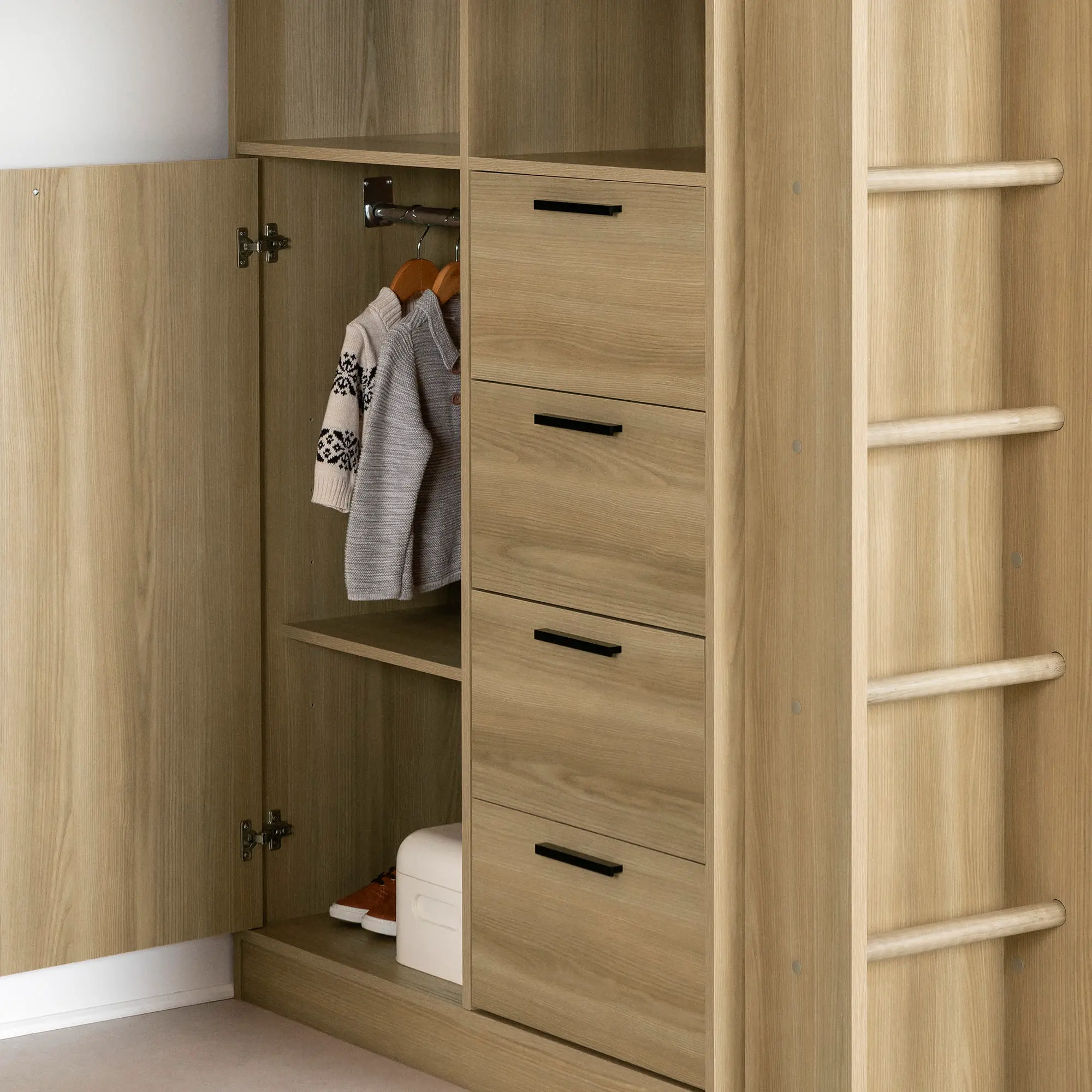 13458 Logik Natural Twin Loft Bed with Desk - South Shore-5