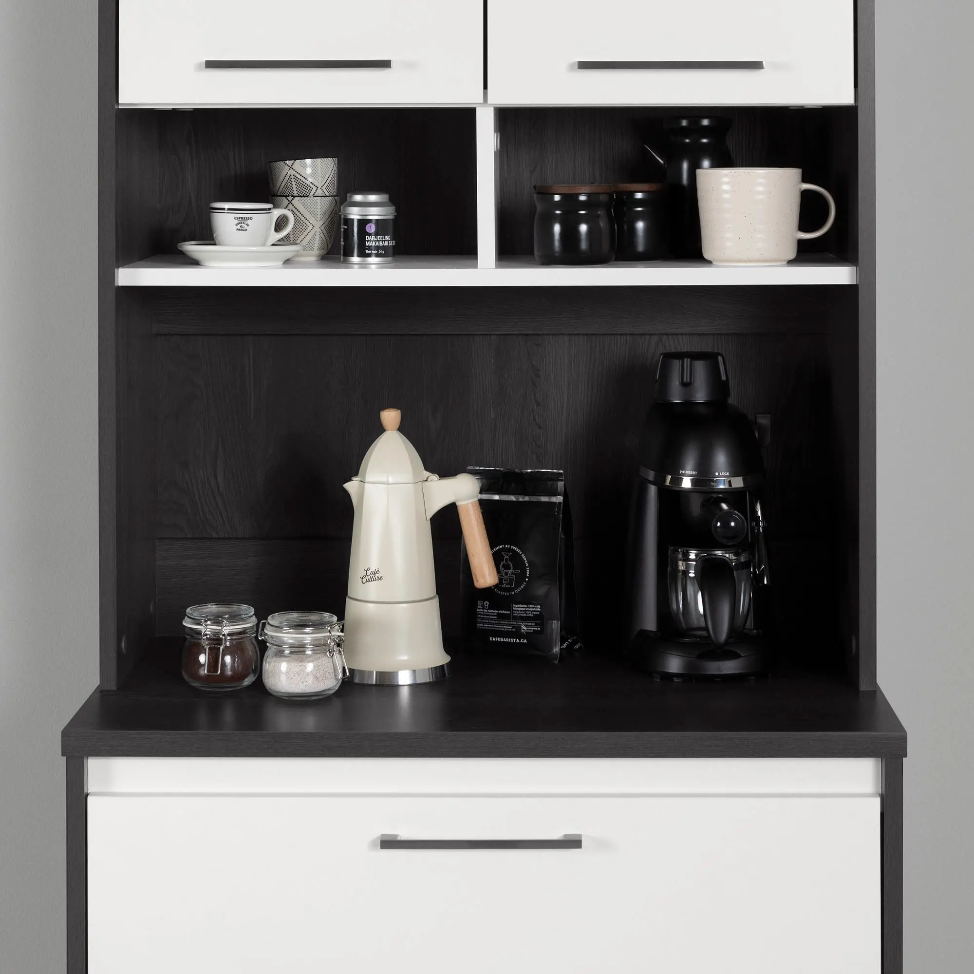 14422 Myro Gray Oak and White Pantry Cabinet - South Shore-6