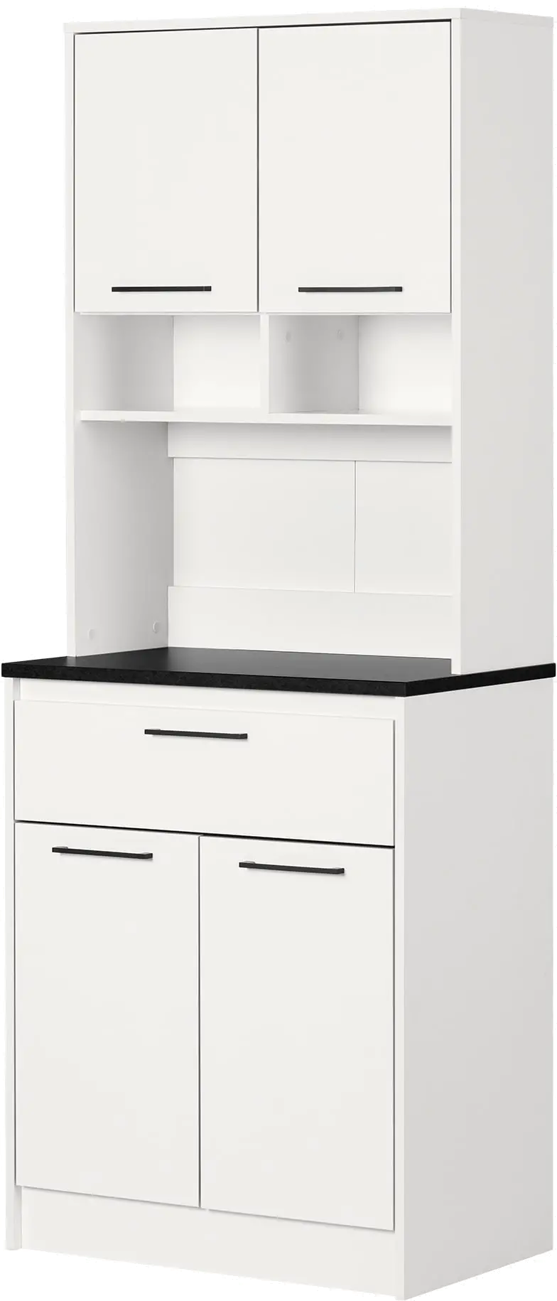 14423 Myro Black and White Pantry Cabinet - South Shore-1