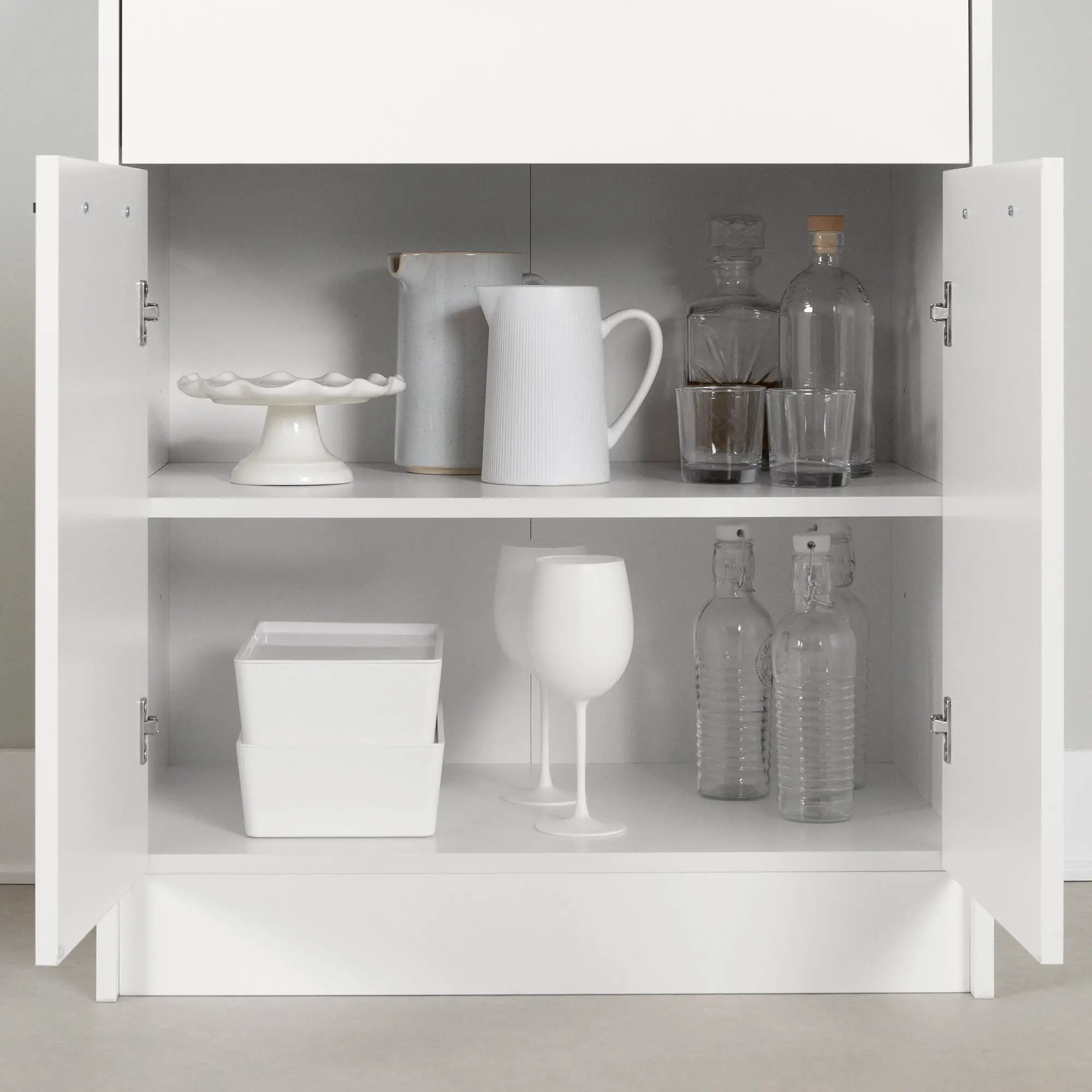 14423 Myro Black and White Pantry Cabinet - South Shore-8
