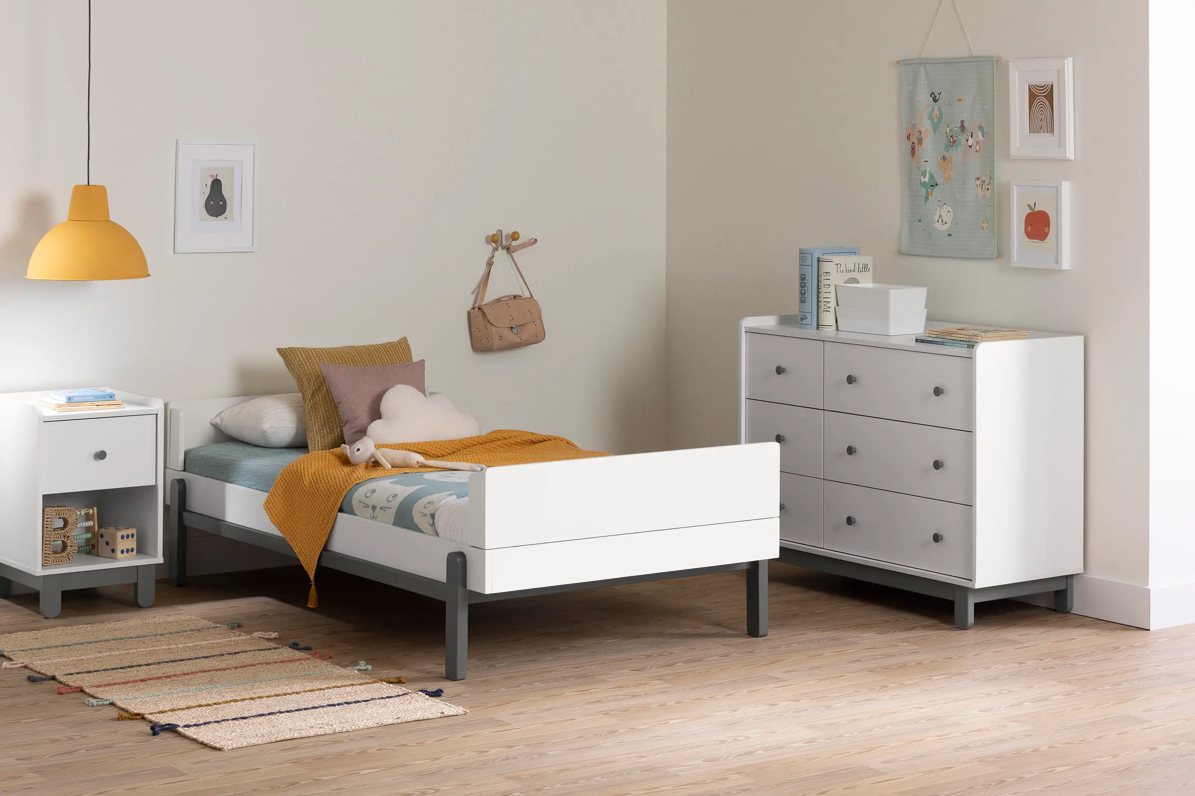 14443 Bebble White and Gray Nightstand - South Shore-2