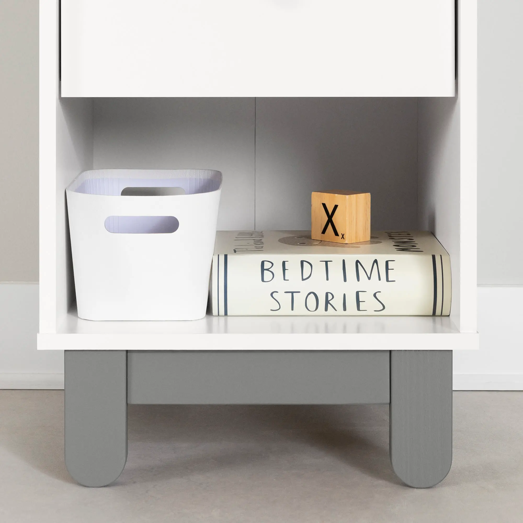 14443 Bebble White and Gray Nightstand - South Shore-5