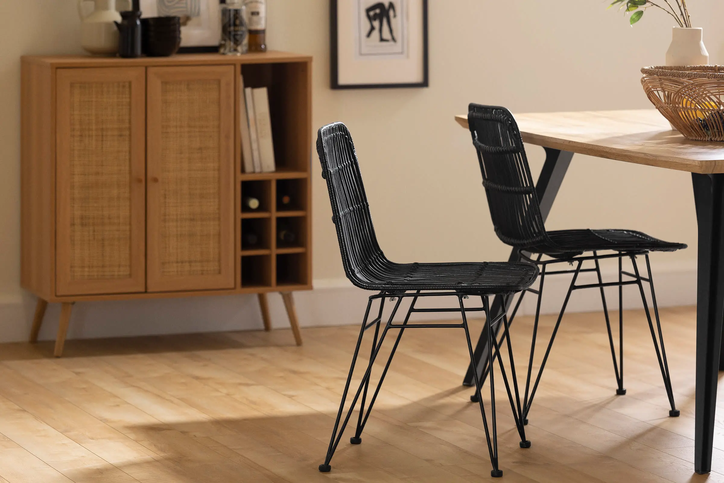 14518 Balka Black Rattan Dining Chair, Set of 2 - South Shore-3
