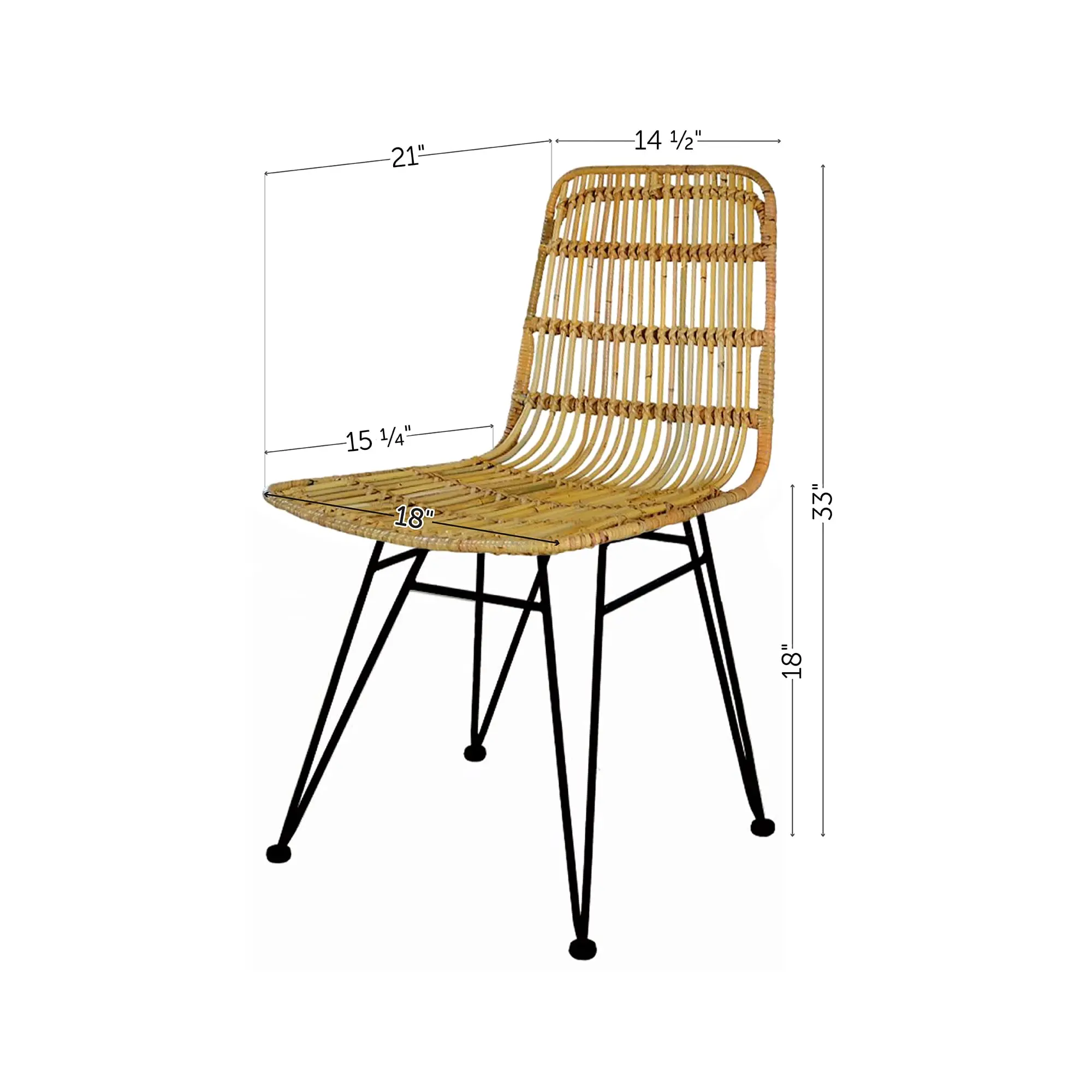 14518 Balka Black Rattan Dining Chair, Set of 2 - South Shore-1