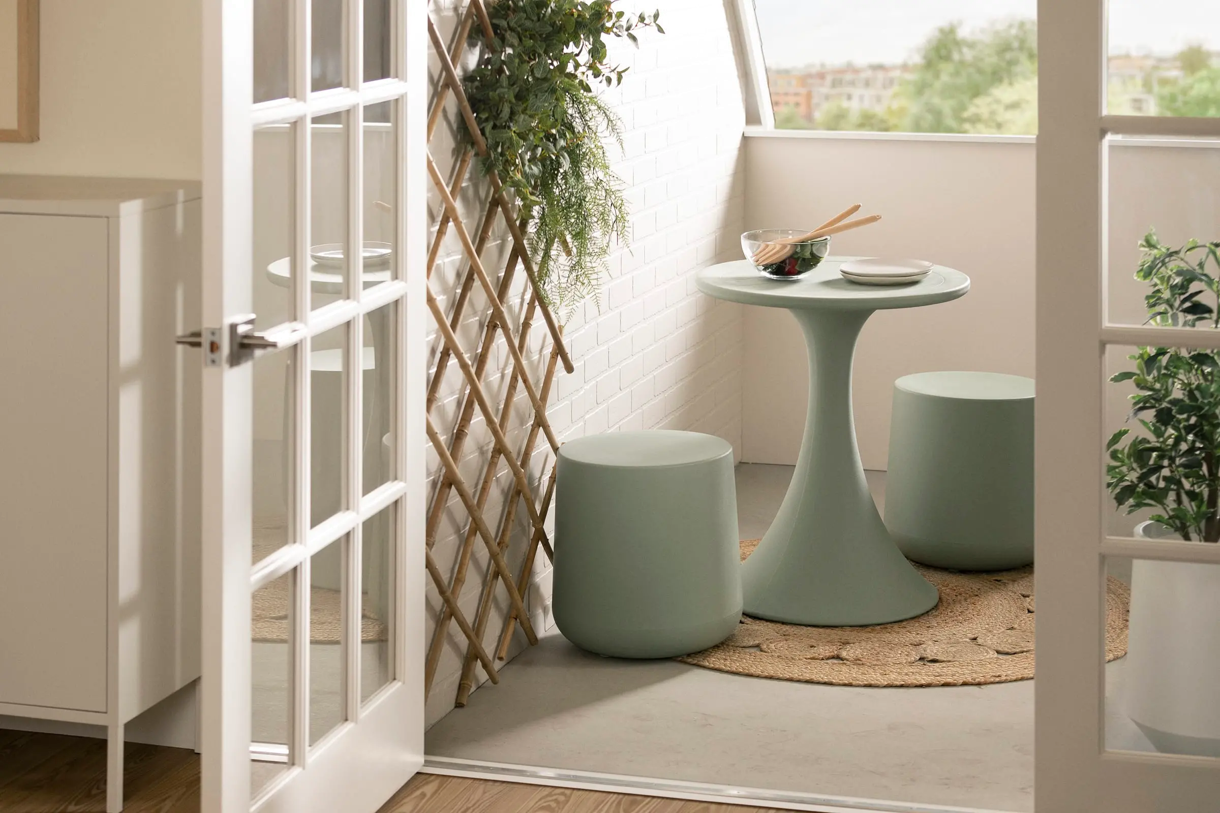 15003 Dalya Sage Green Outdoor Bistro Table - South Shore-3