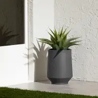 15005 Dalya Dark Gray 16  Outdoor Planter