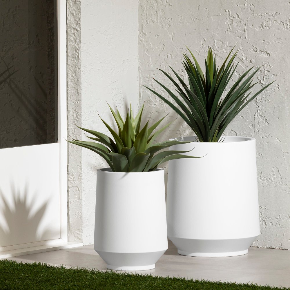 Dalya White Planters Set of 2 - South Shore