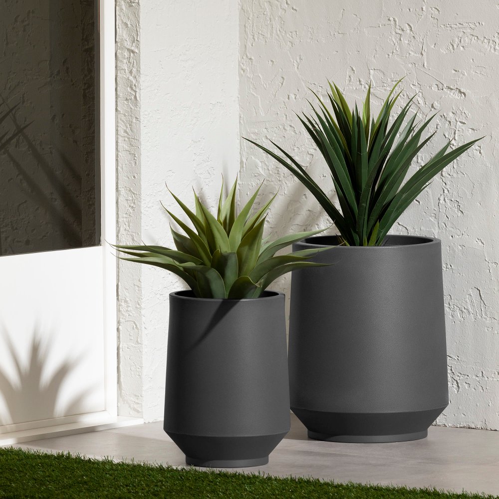 Dalya Dark Gray Planters Set of 2 - South Shore